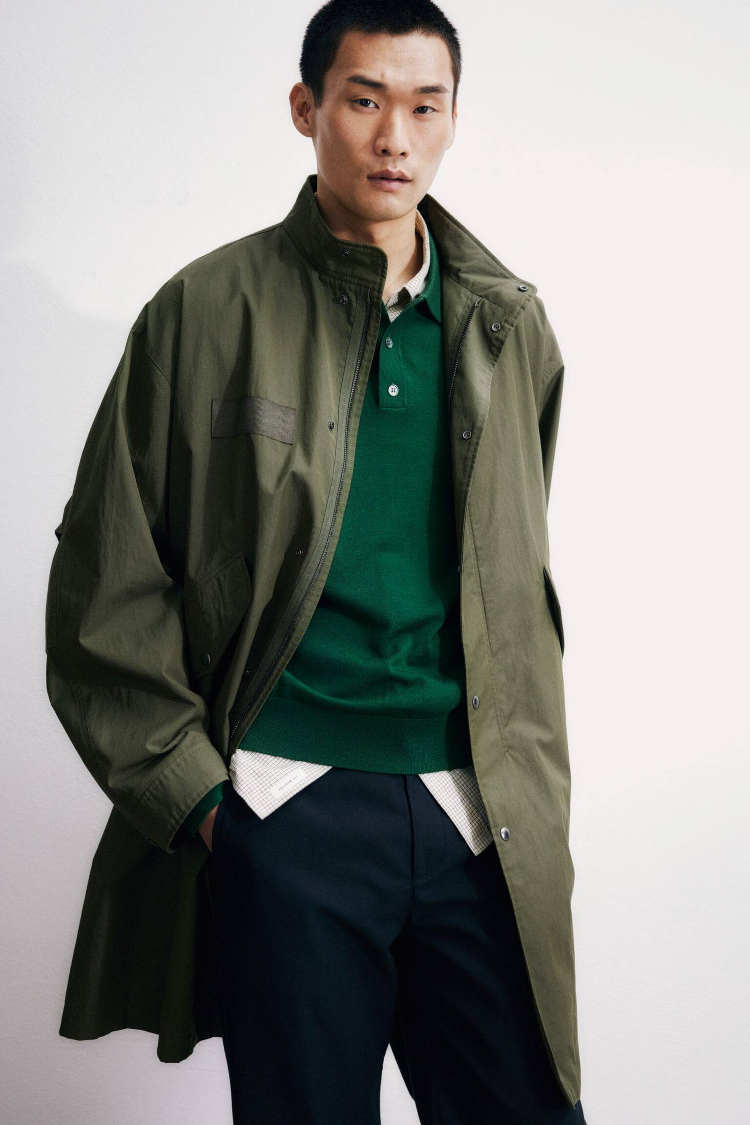 Pantalon en laine mélangée - Noir/Marron - 3