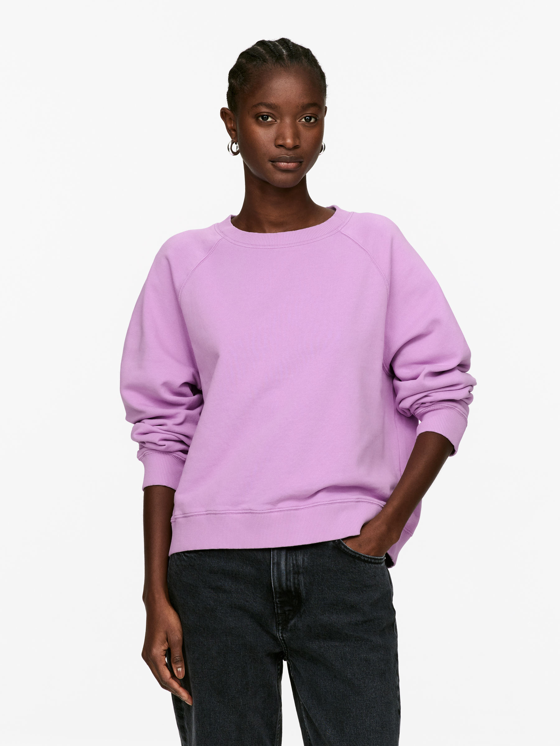 Terry Sweatshirt - Lilac - Regular fit - Women - StillMedia/Lookbook - 6
