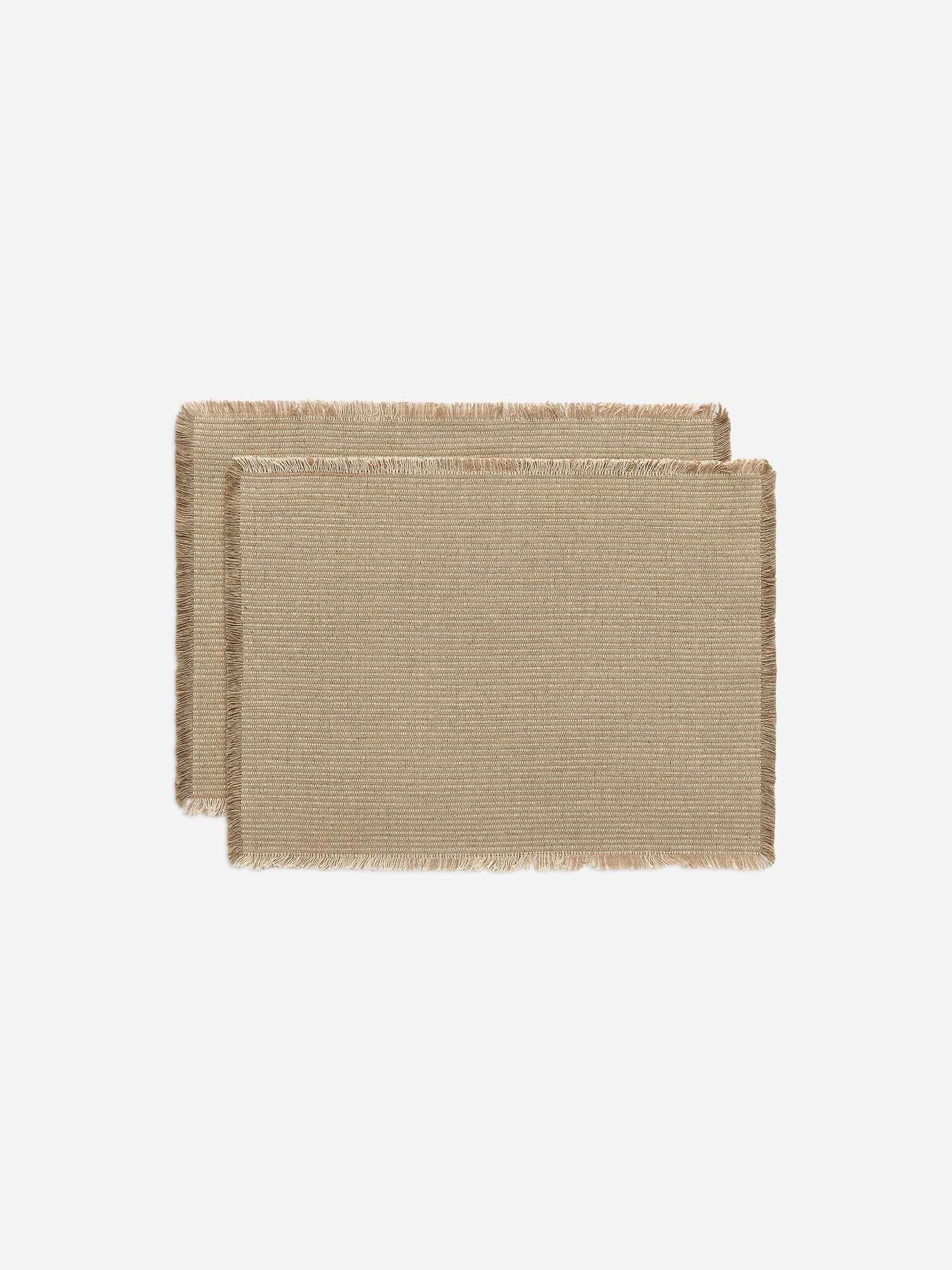 Lot de 2 sets de table en lin - Beige/Bleu foncé/Beige