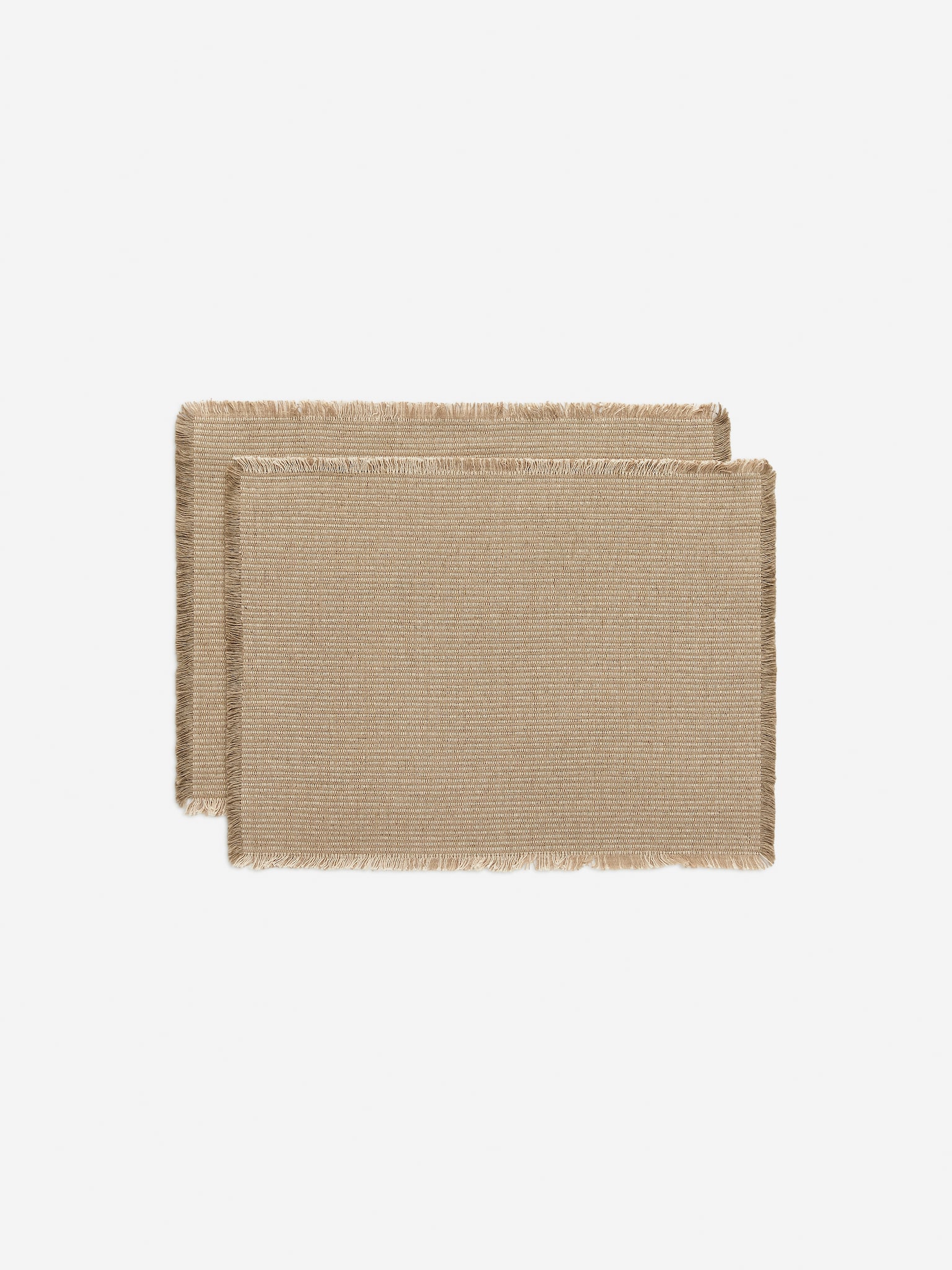 Set van 2 placemats van linnenmix - Beige/Zwart/beige/Donkerblauw/beige