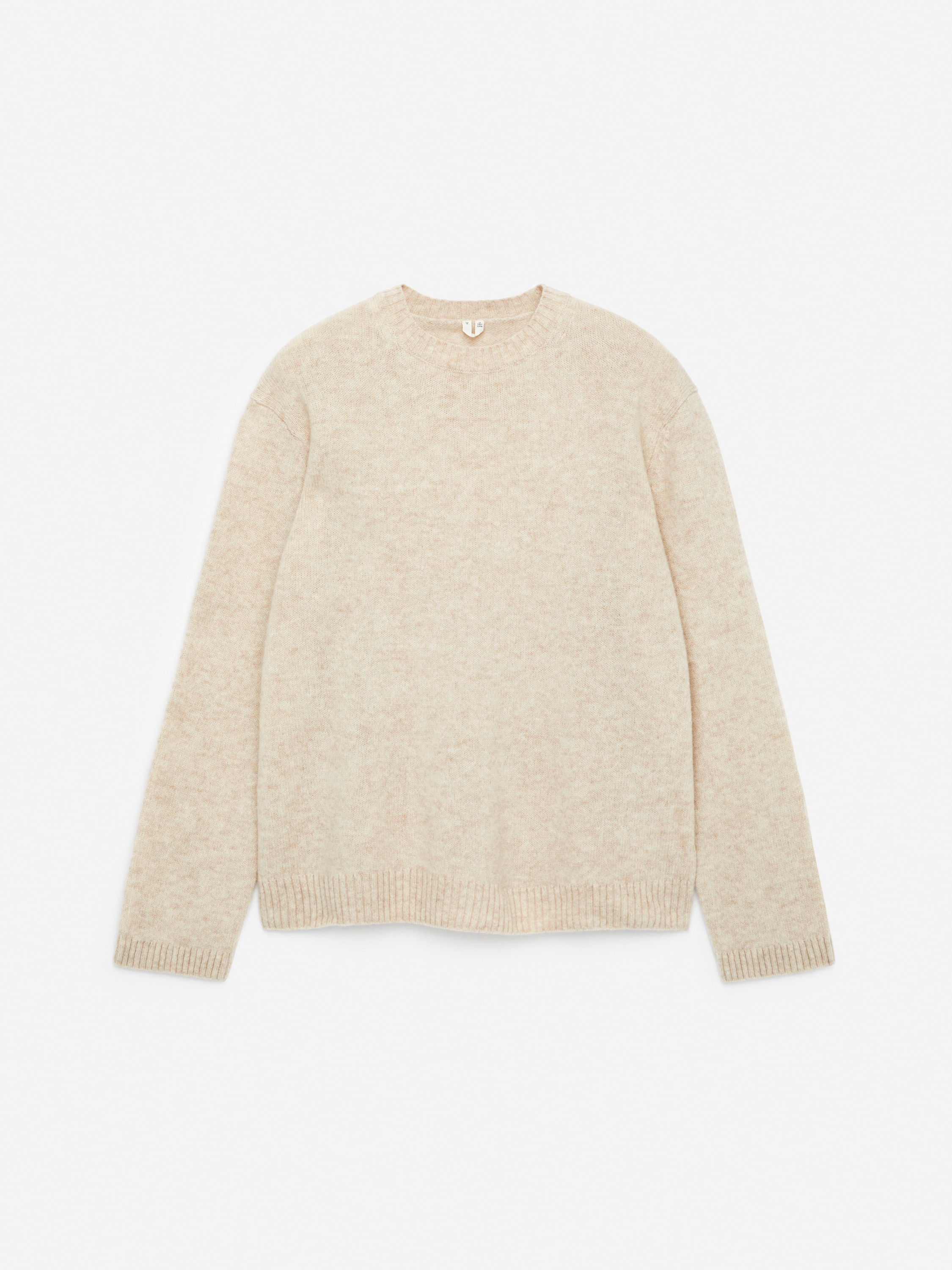 Jersey de lana con cuello redondo - Blanco roto