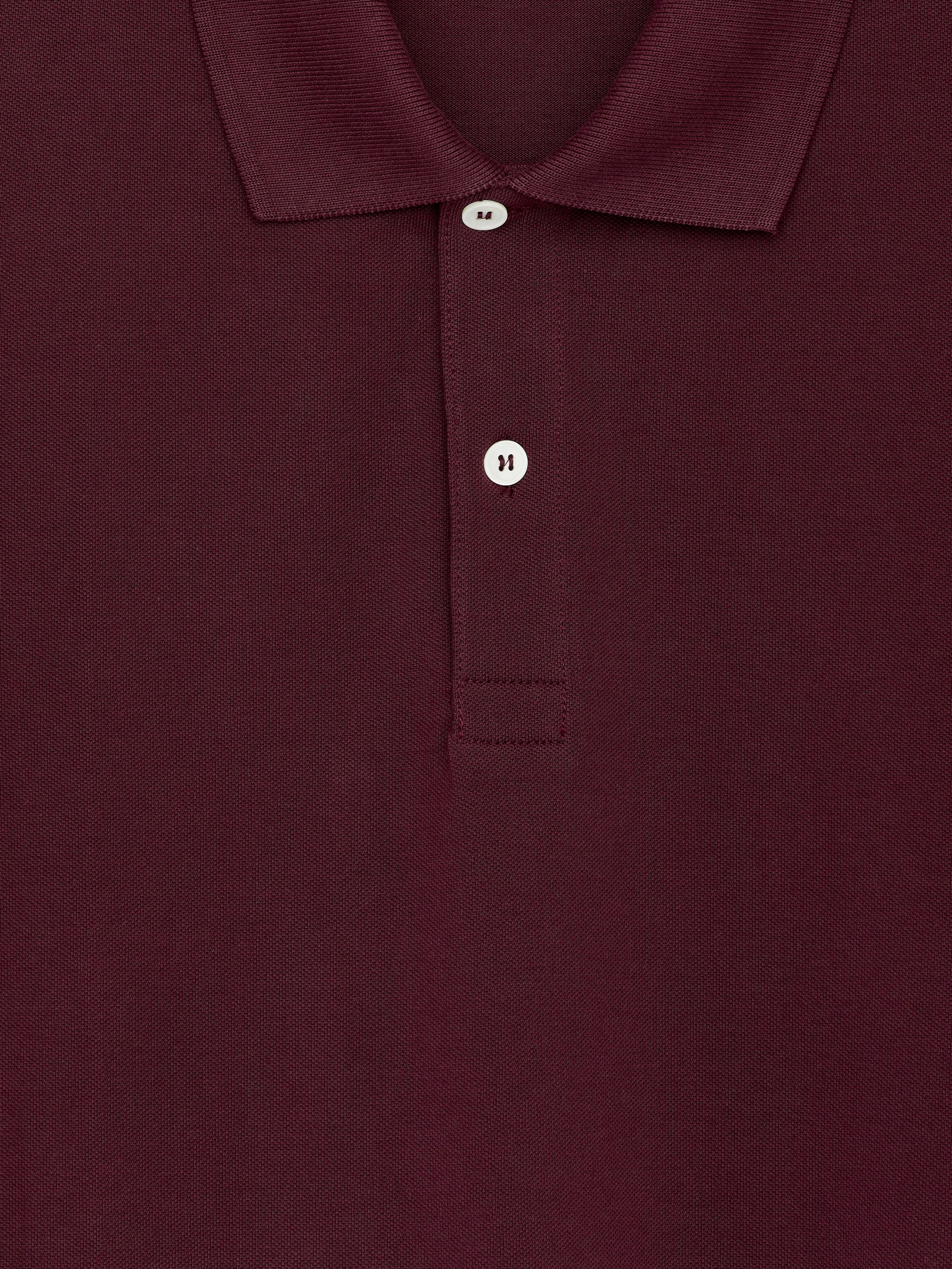 Piqué Polo Shirt - Burgundy - Regular fit - Men - StillMedia/DescriptiveDetail - 1