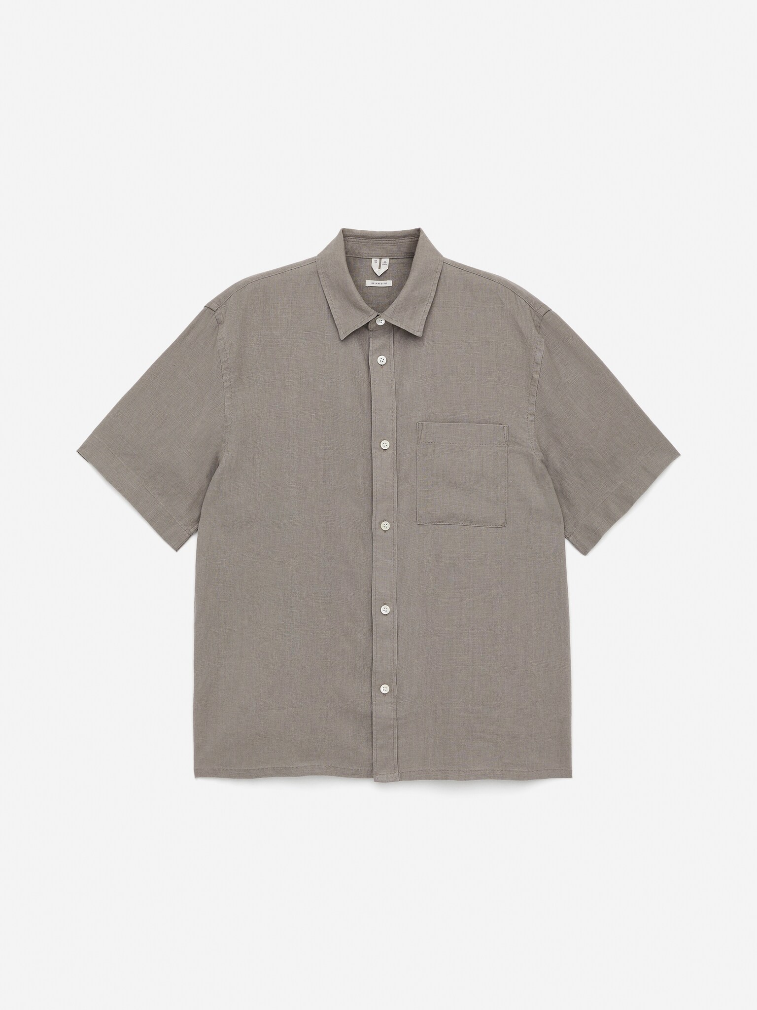 Chemise décontractée en lin - gris/Bleu ciel