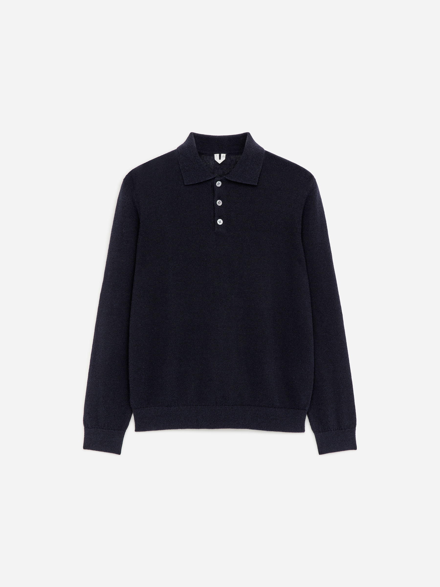 Linen Blend Polo Shirt - Dark Blue - Regular fit - Men - StillMedia/DescriptiveStillLife - 1