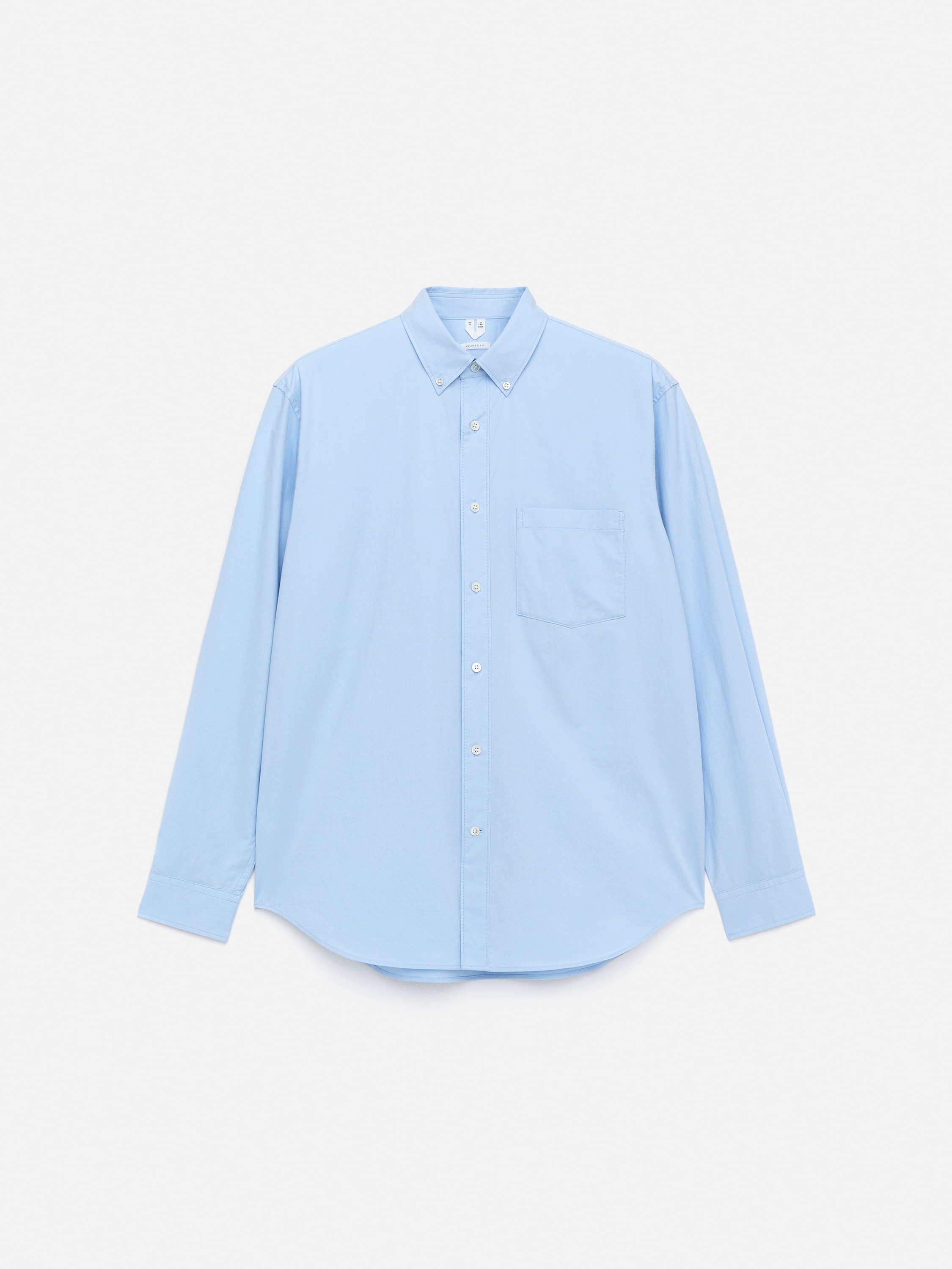 Cămașă Relaxată Poplin - Albastru deschis/Gri/Alb