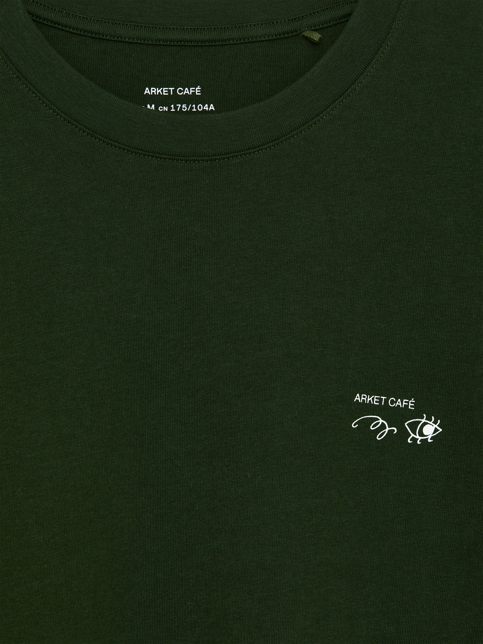 T-shirt à manches longues ARKET CAFÉ - Vert foncé/Blanc cassé/Noir - 4