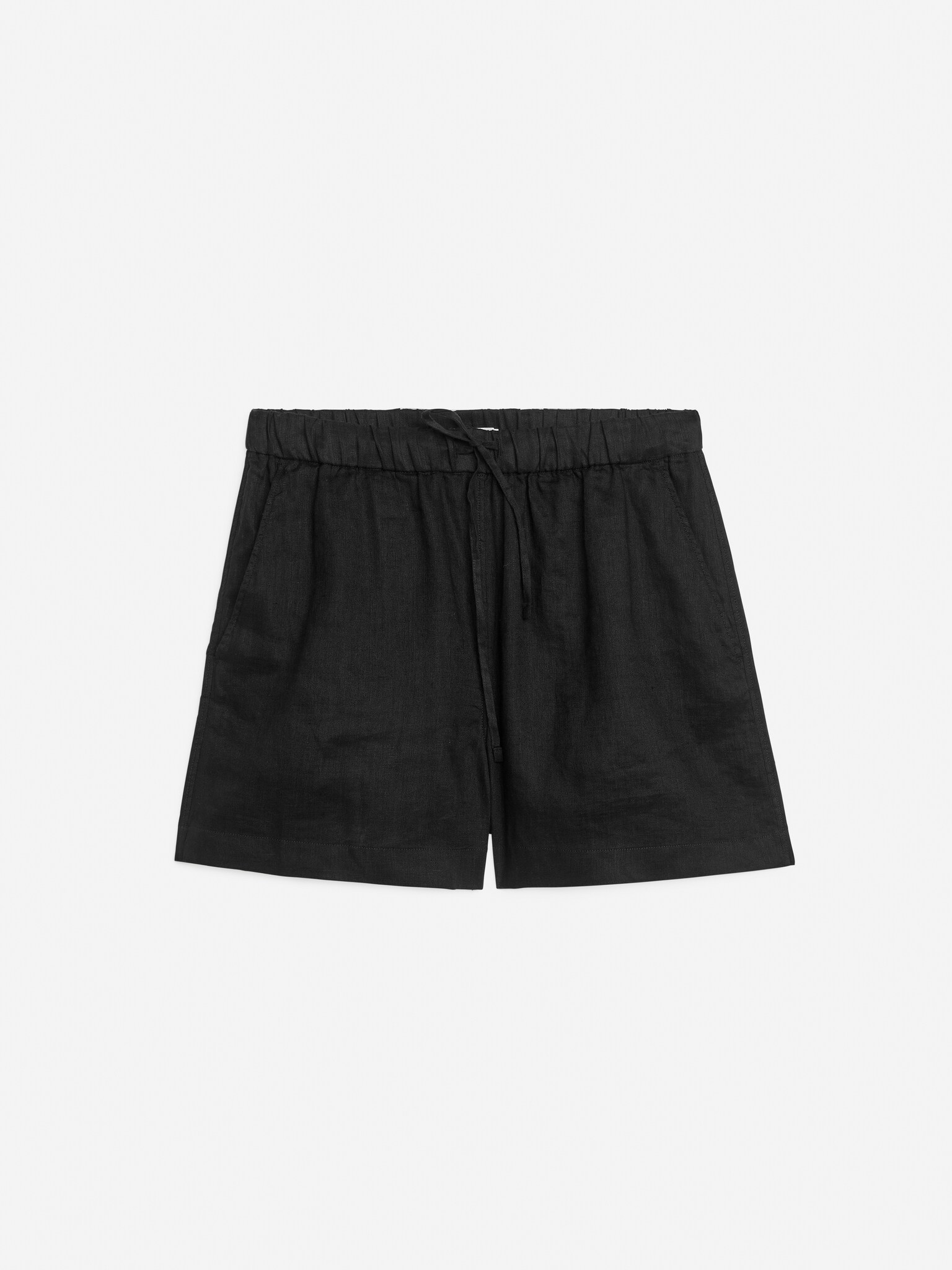 Short en lin - Noir/Beige