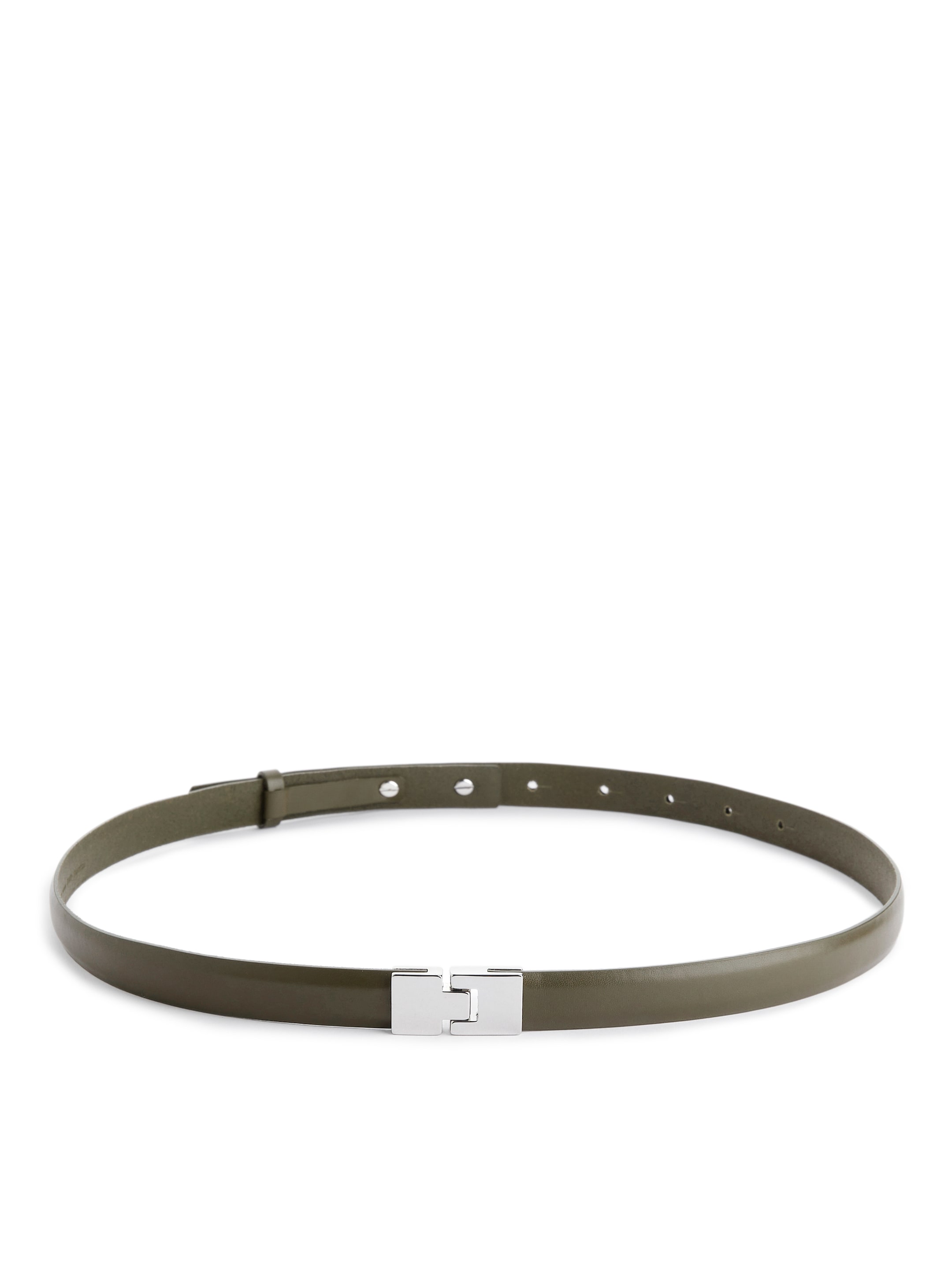 Buckle Leather Belt - Khaki Green - Women - StillMedia/DescriptiveStillLife - 2
