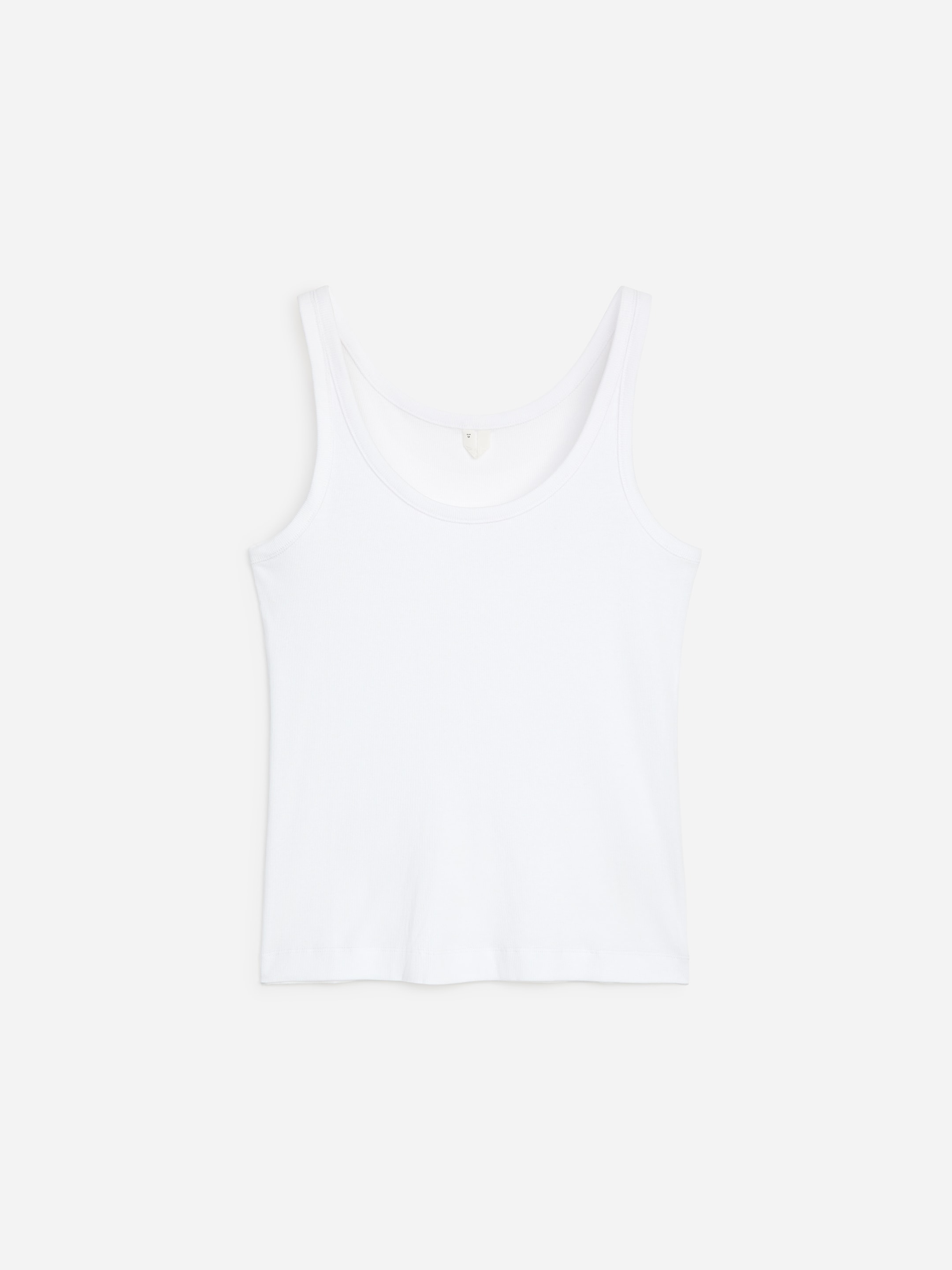Rib Tank Top-White-20278