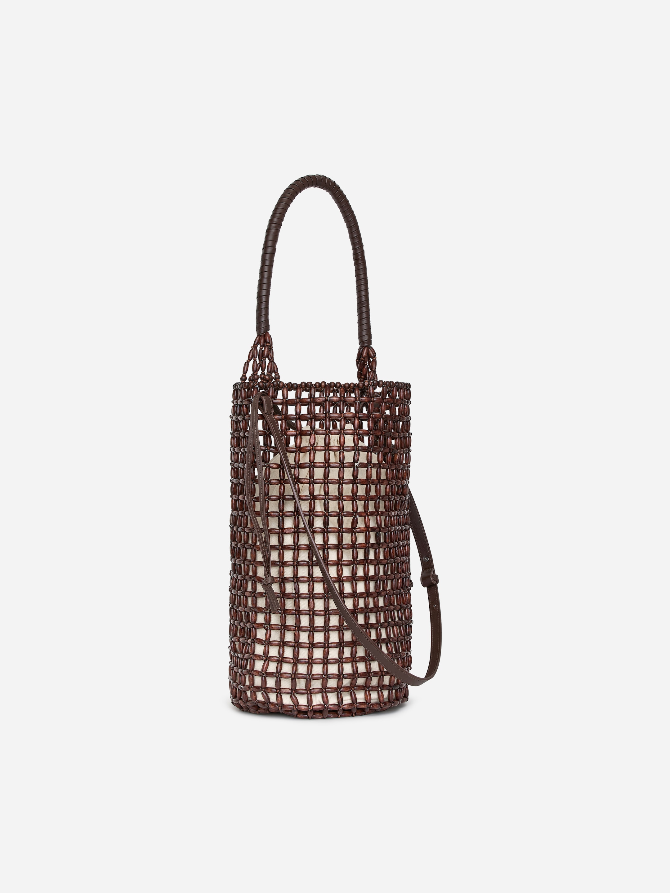 Borsa di perline con finiture in pelle - Marrone scuro - women - StillMedia/DescriptiveStillLife - 3