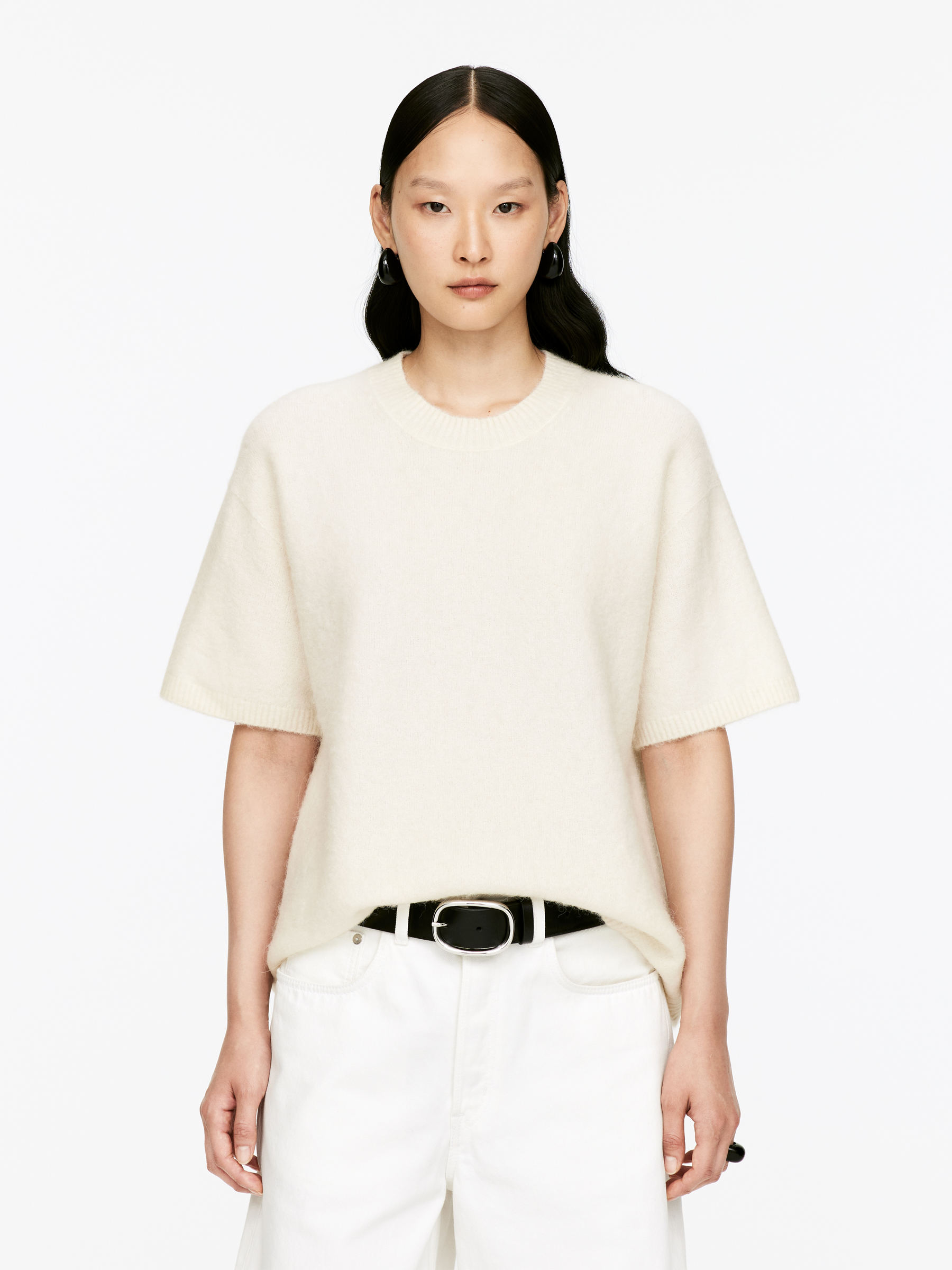 Alpaca-Wool Blend Jumper - Off White - Loose fit - Women - StillMedia/Lookbook - 6