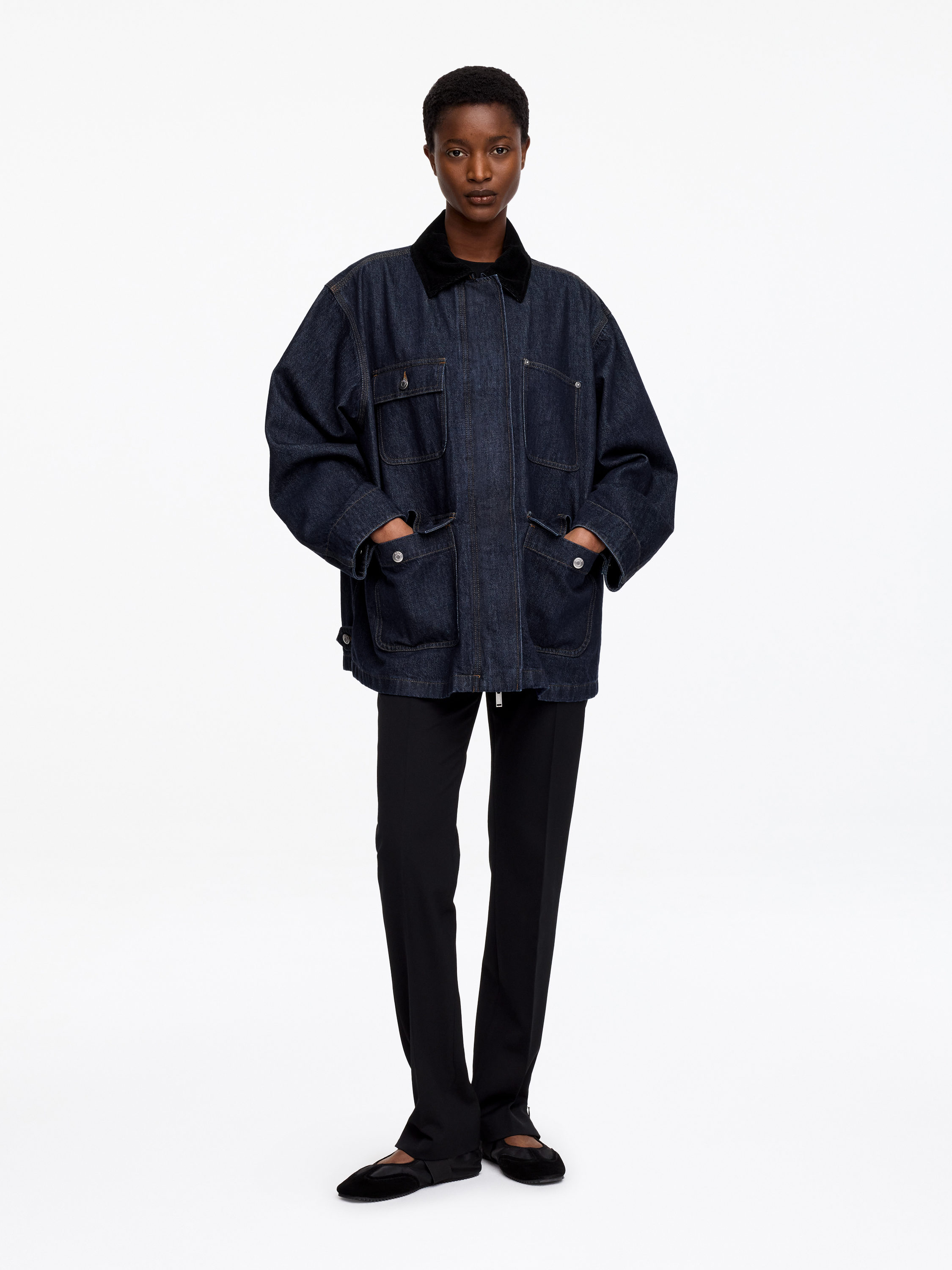 ARKET ジャケット FW24 ネイビーブルー Workwear Jacket – Dark Blue – Women – ARKET NL
