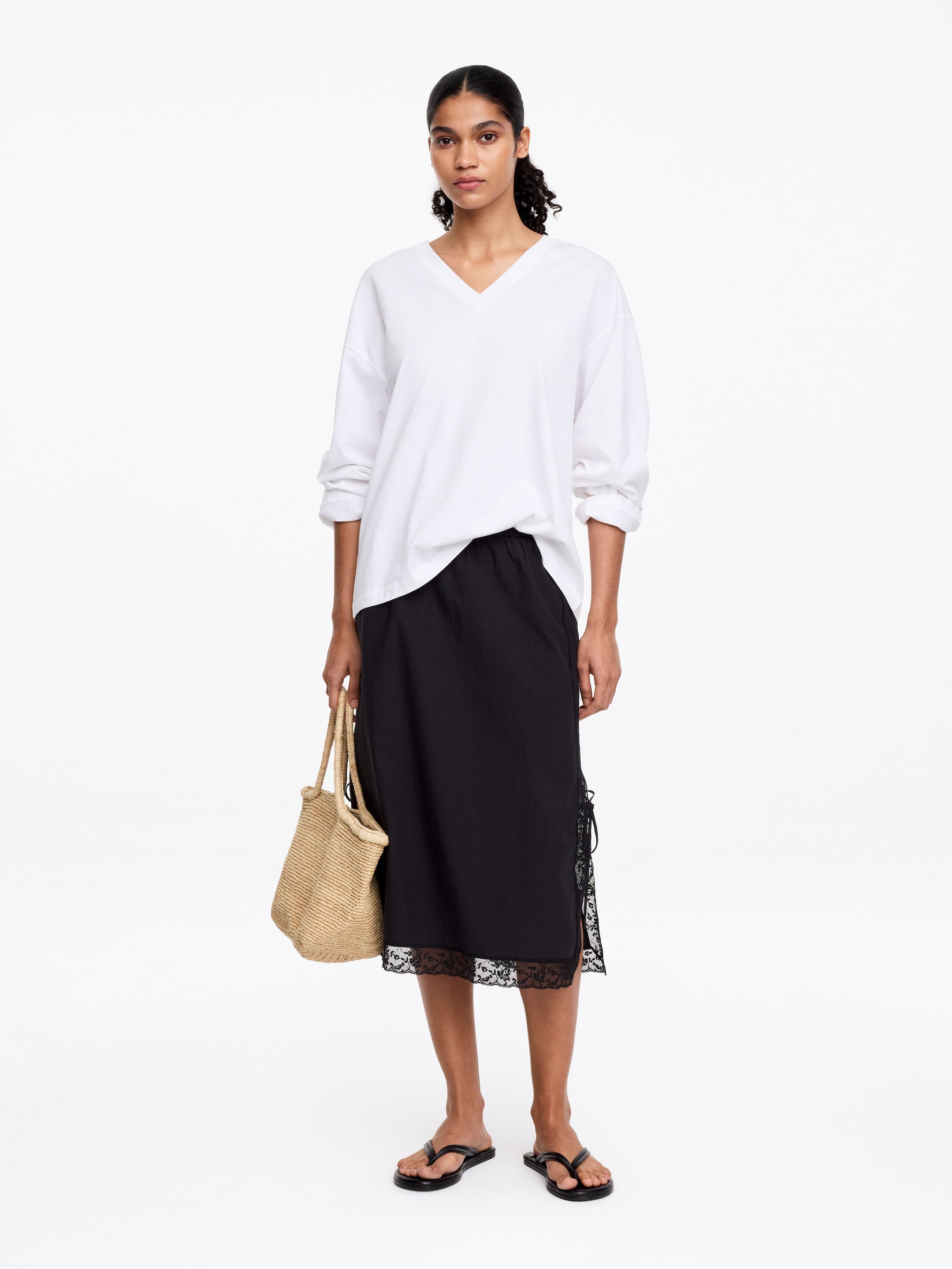 Bolso tote de rafia mediano - Beige - Women - StillMedia/Lookbook - 4