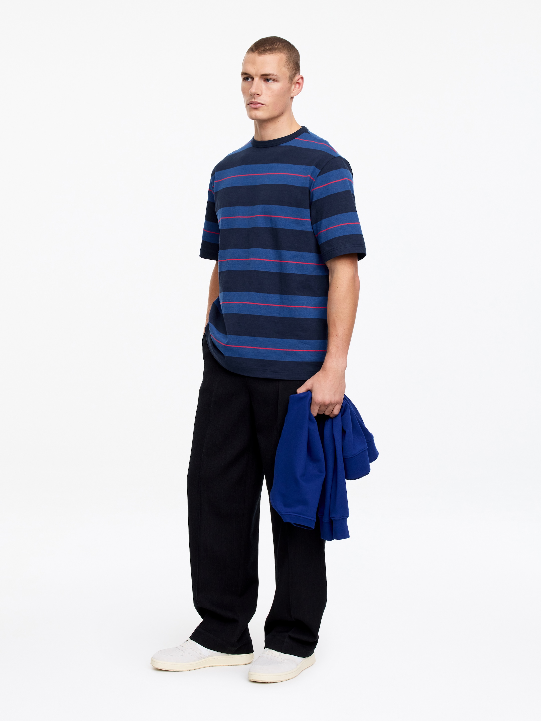 T-shirt décontracté - Bleu/Rayé - Relaxed fit - Homme - StillMedia/Lookbook - 4