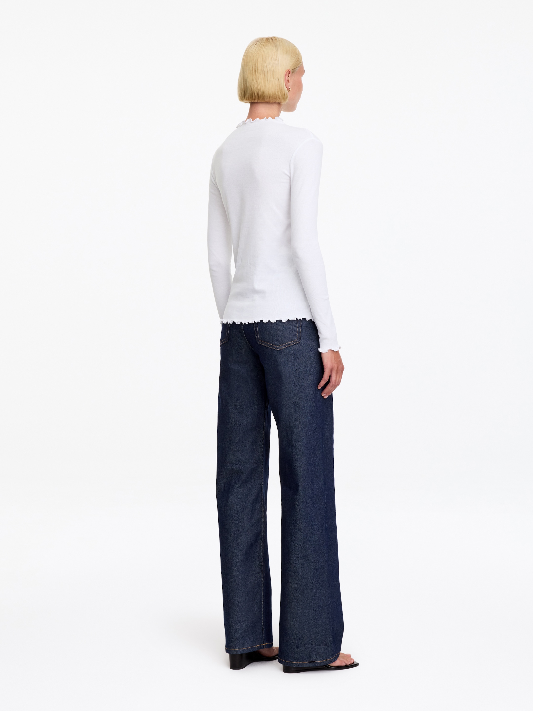 Gerüschtes Jersey-Oberteil - Weiß - Slim Fit - women - StillMedia/Lookbook - 2