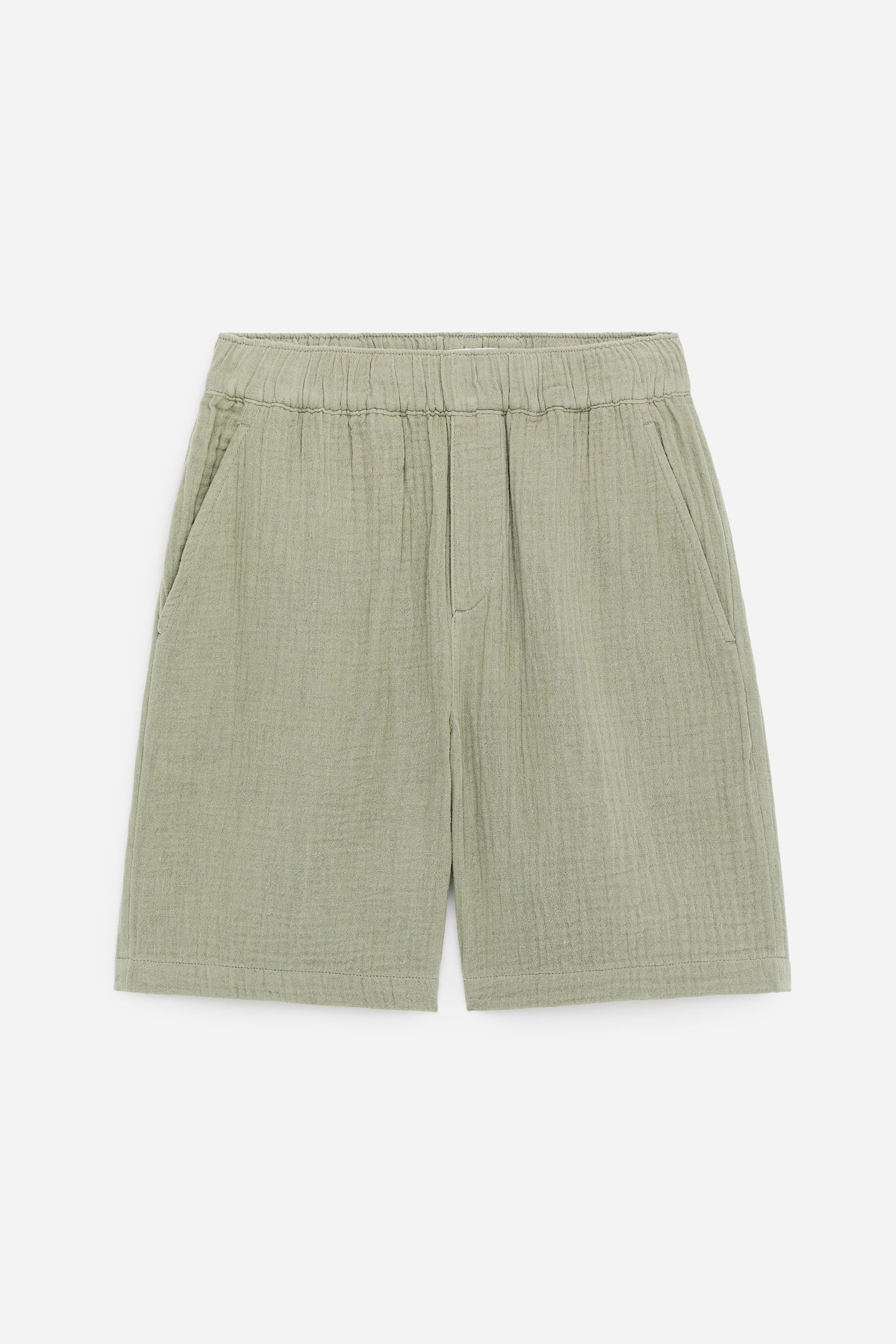 Visa större bild: Shorts i bomullsmuslin - Khakigrön - BARN | H&M SE 1