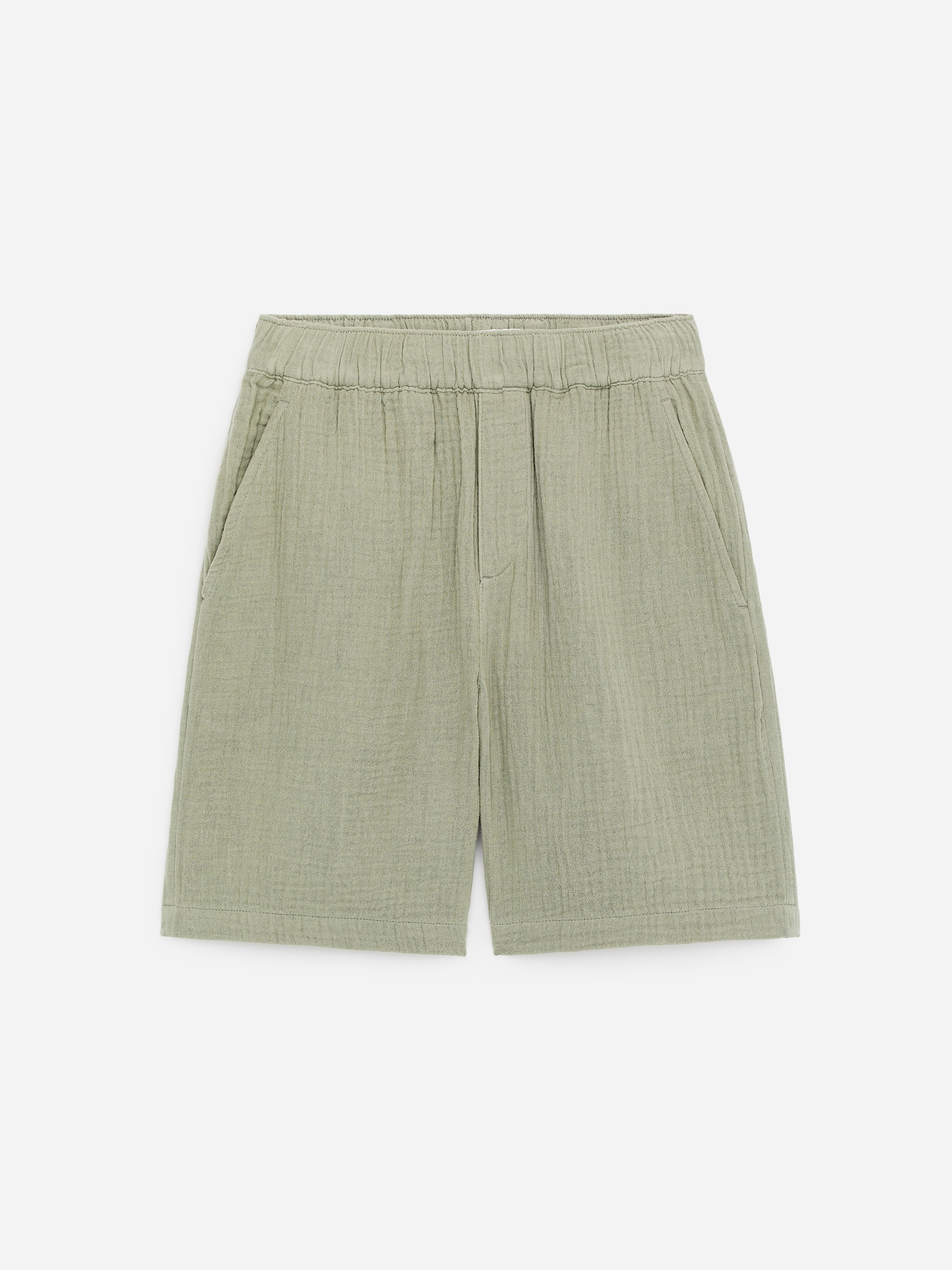 Cotton Muslin Pull-On Shorts-#919587-19111