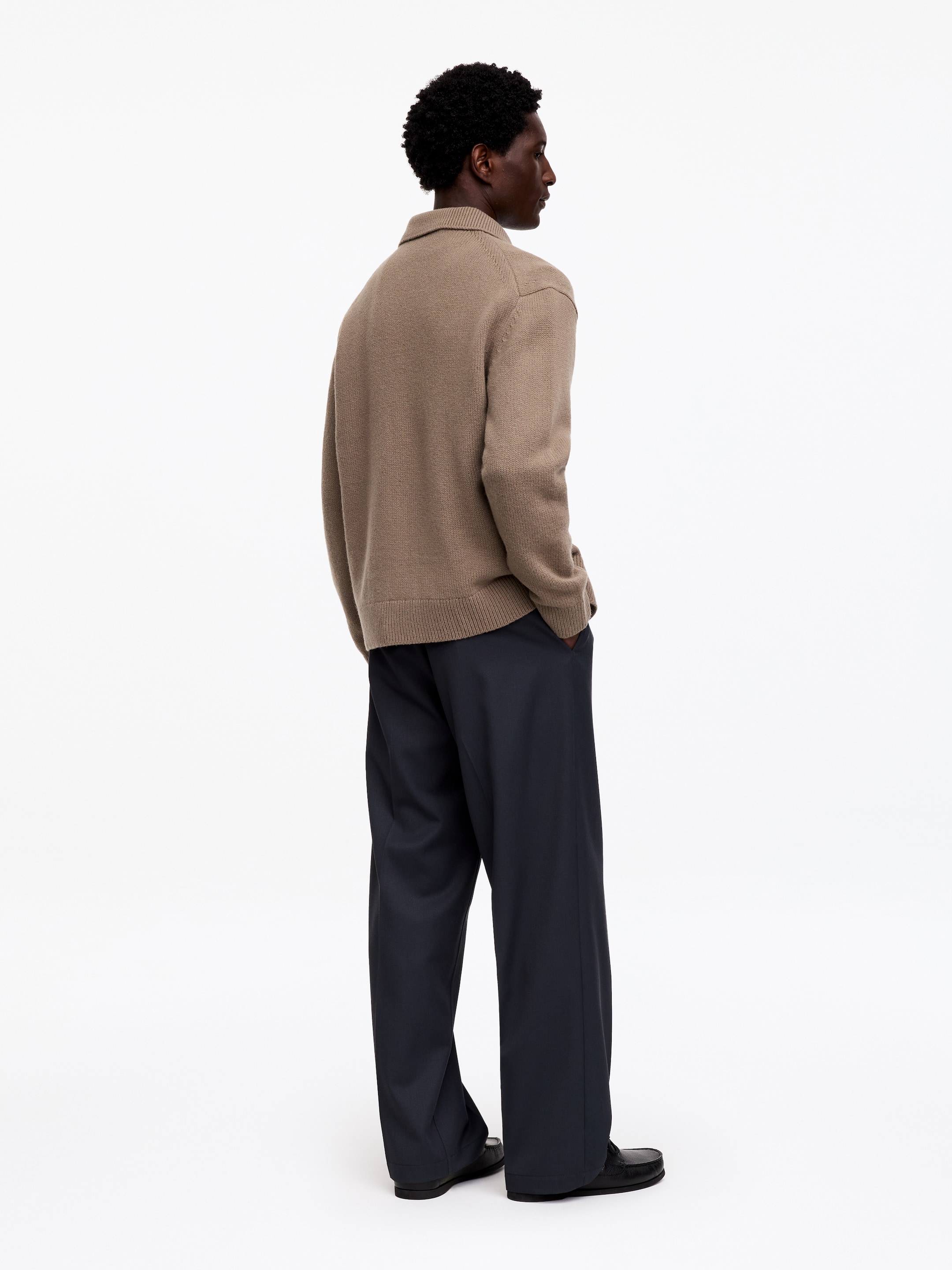Zip Wool Cardigan - Beige - Regular fit - men - StillMedia/Lookbook - 3