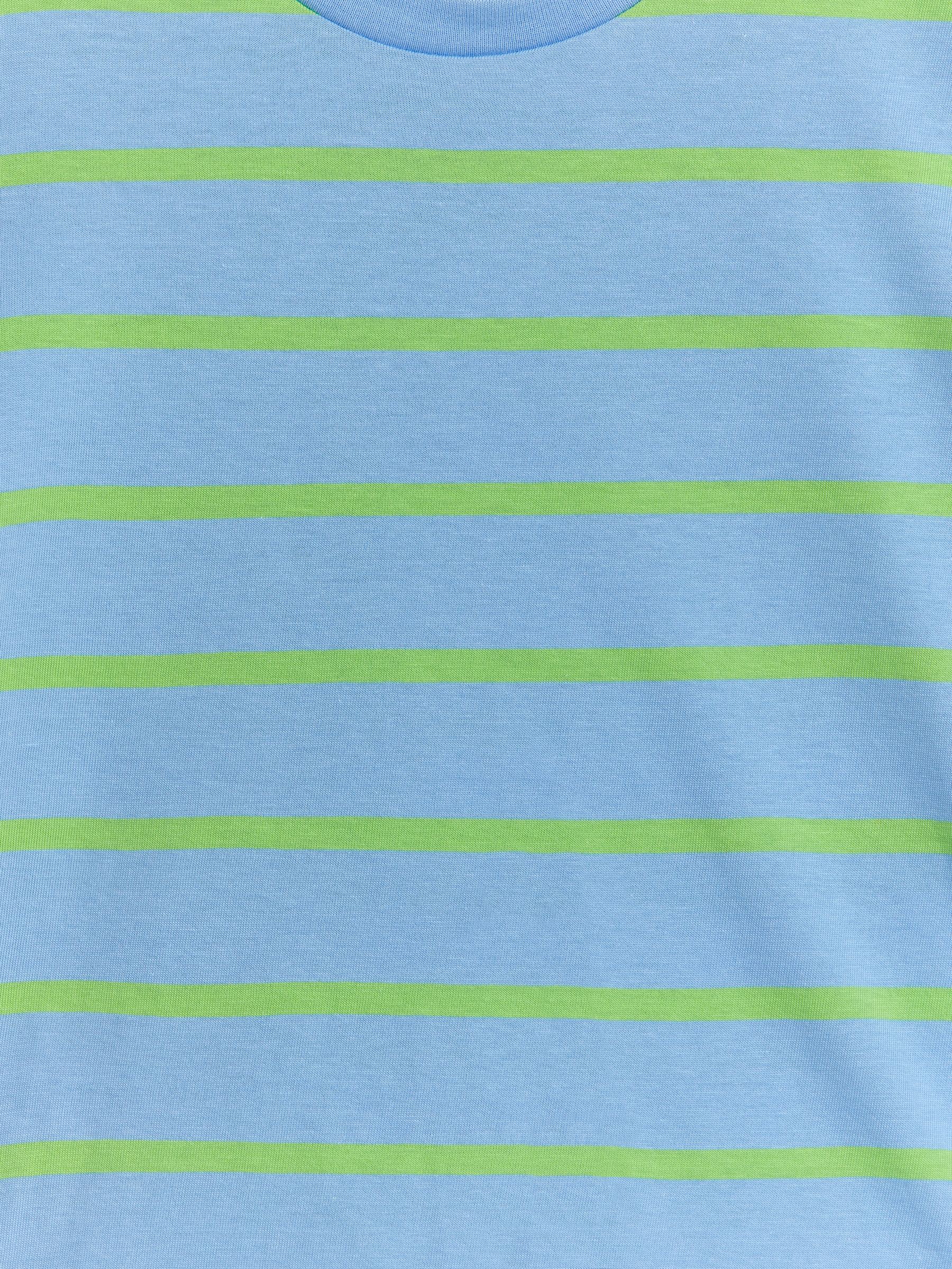 Stripe T-Shirt - Blue/Neon Green - Luźny fason - Children - StillMedia/DescriptiveDetail - 3