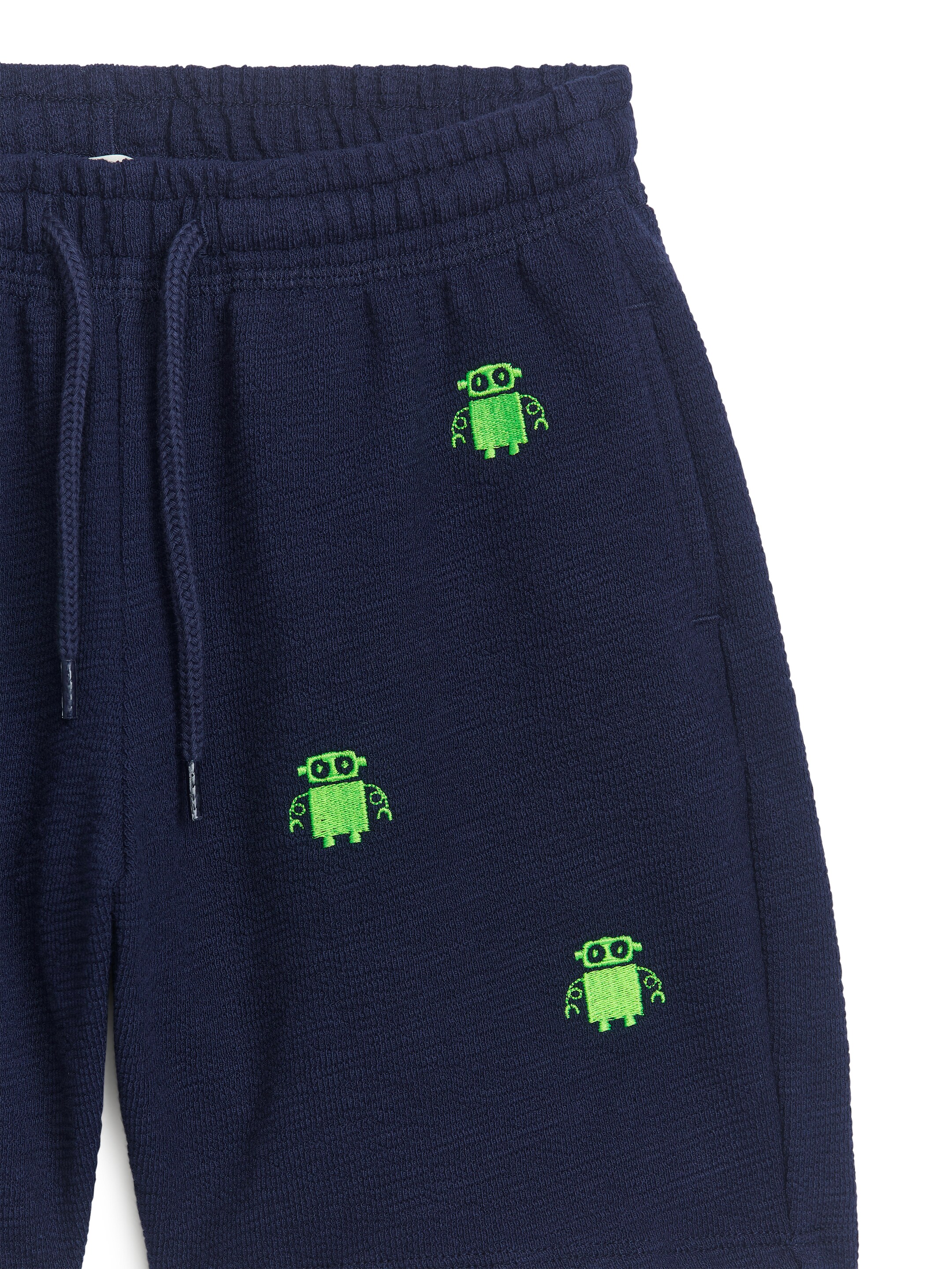 Sweatshorts med robotbroderi - Mörkblå/robotar - Regular fit - Children - StillMedia/DescriptiveDetail - 3