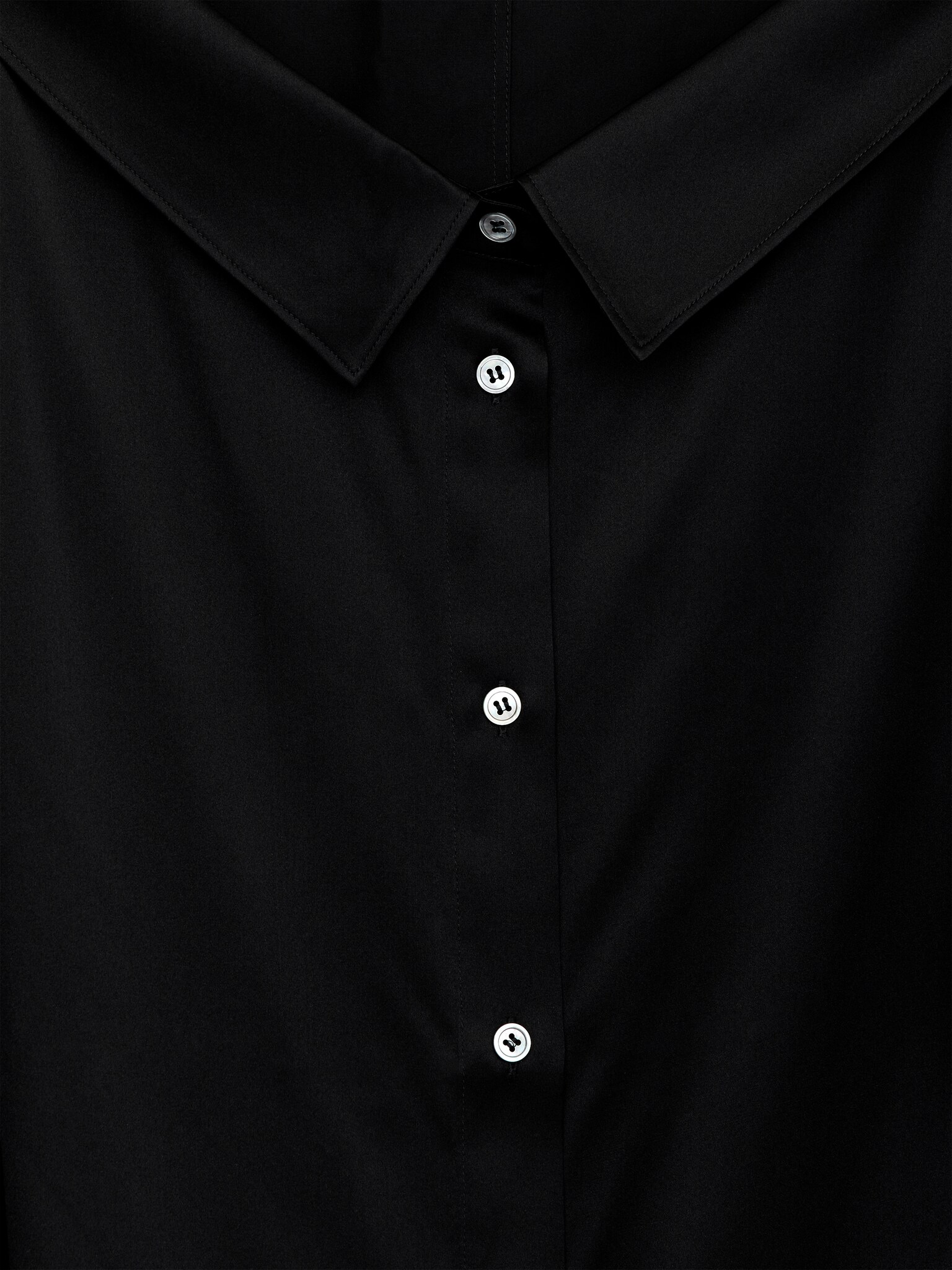 Jedwabna koszula z odkrytym dekoltem - Czarny - 6