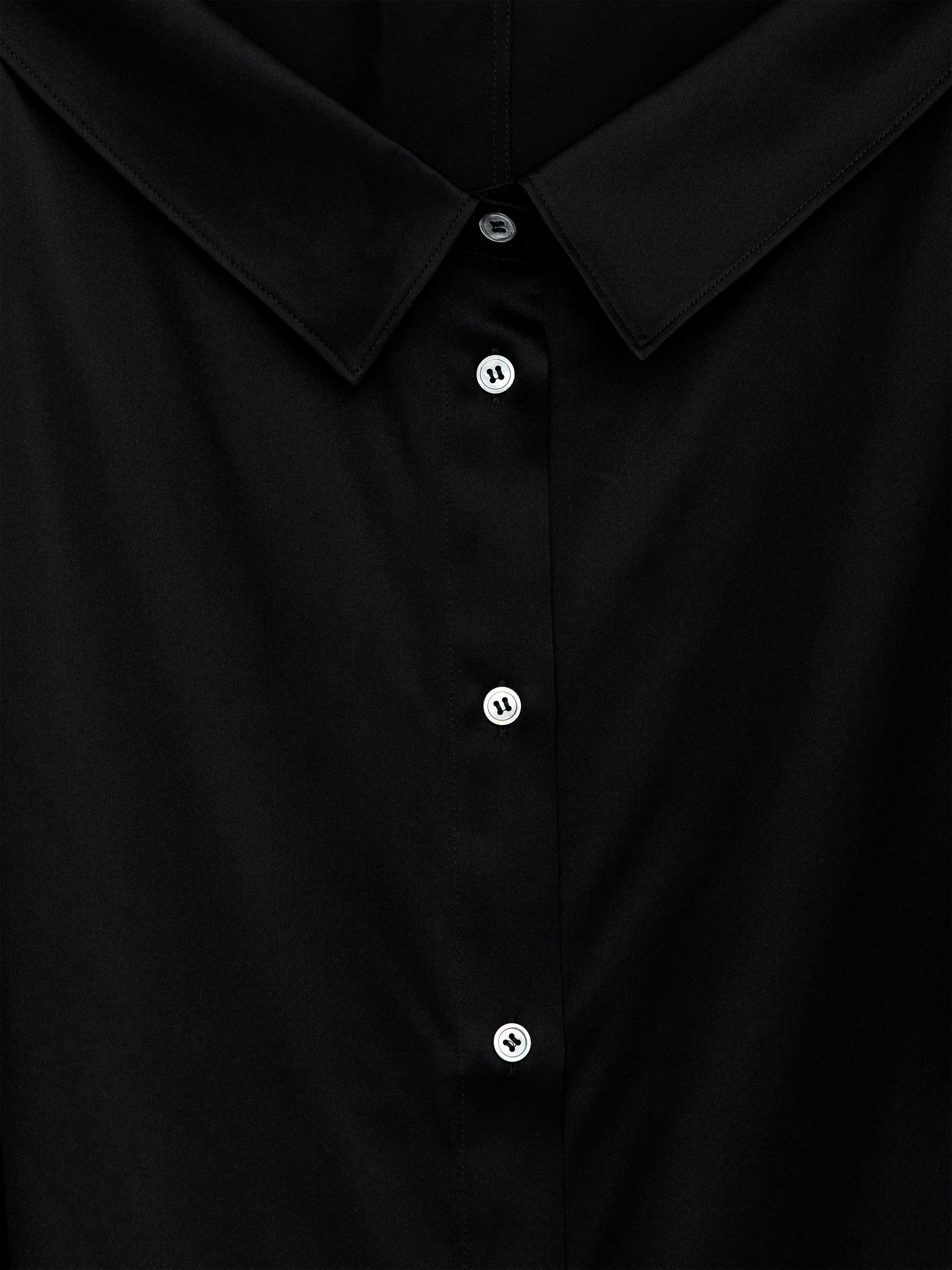 Open-Neck Shirt - Black - Loose fit - Women - StillMedia/DescriptiveDetail - 1