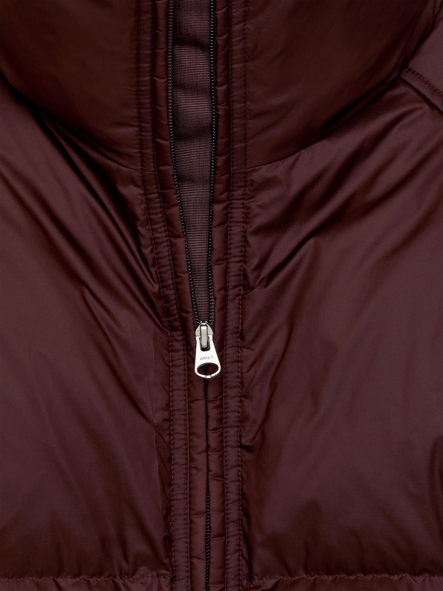 Upcycled Down Puffer Jacket - Dark Brown/Dark Green - 7