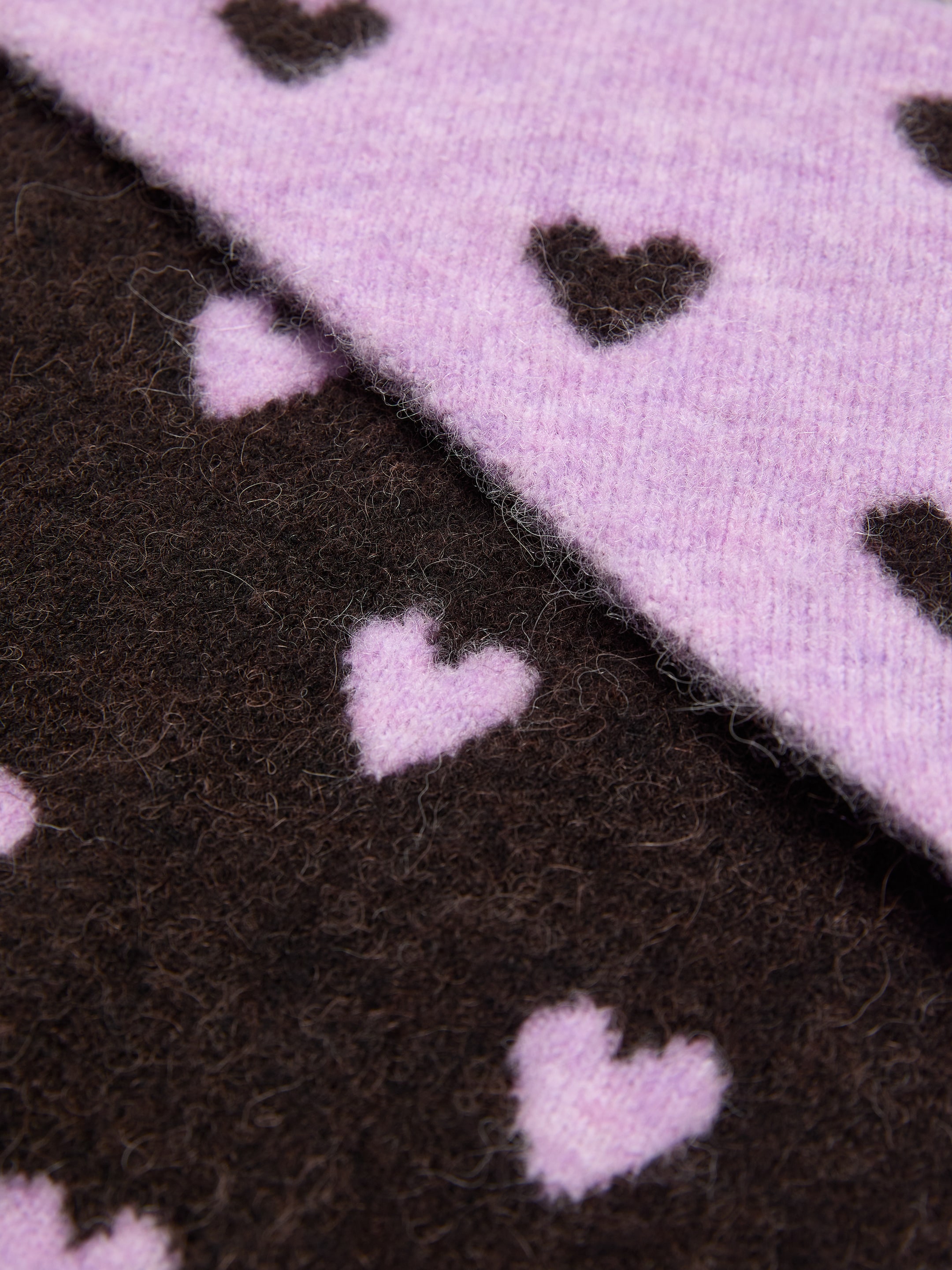 Knitted Wool Blend Scarf - Lilac/Brown - Children - StillMedia/DescriptiveDetail - 1