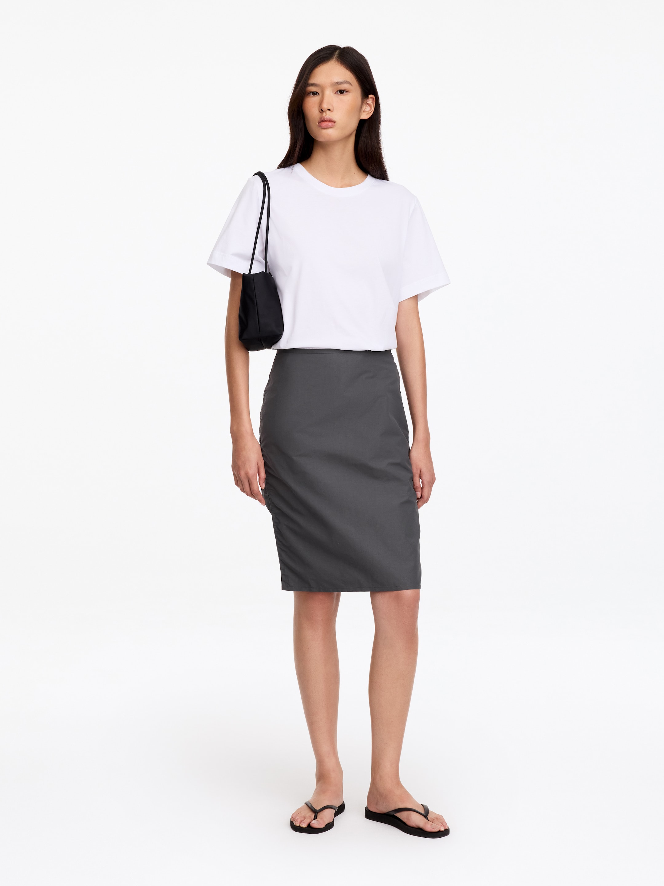 Falda de algodón y nailon-Grey-20549