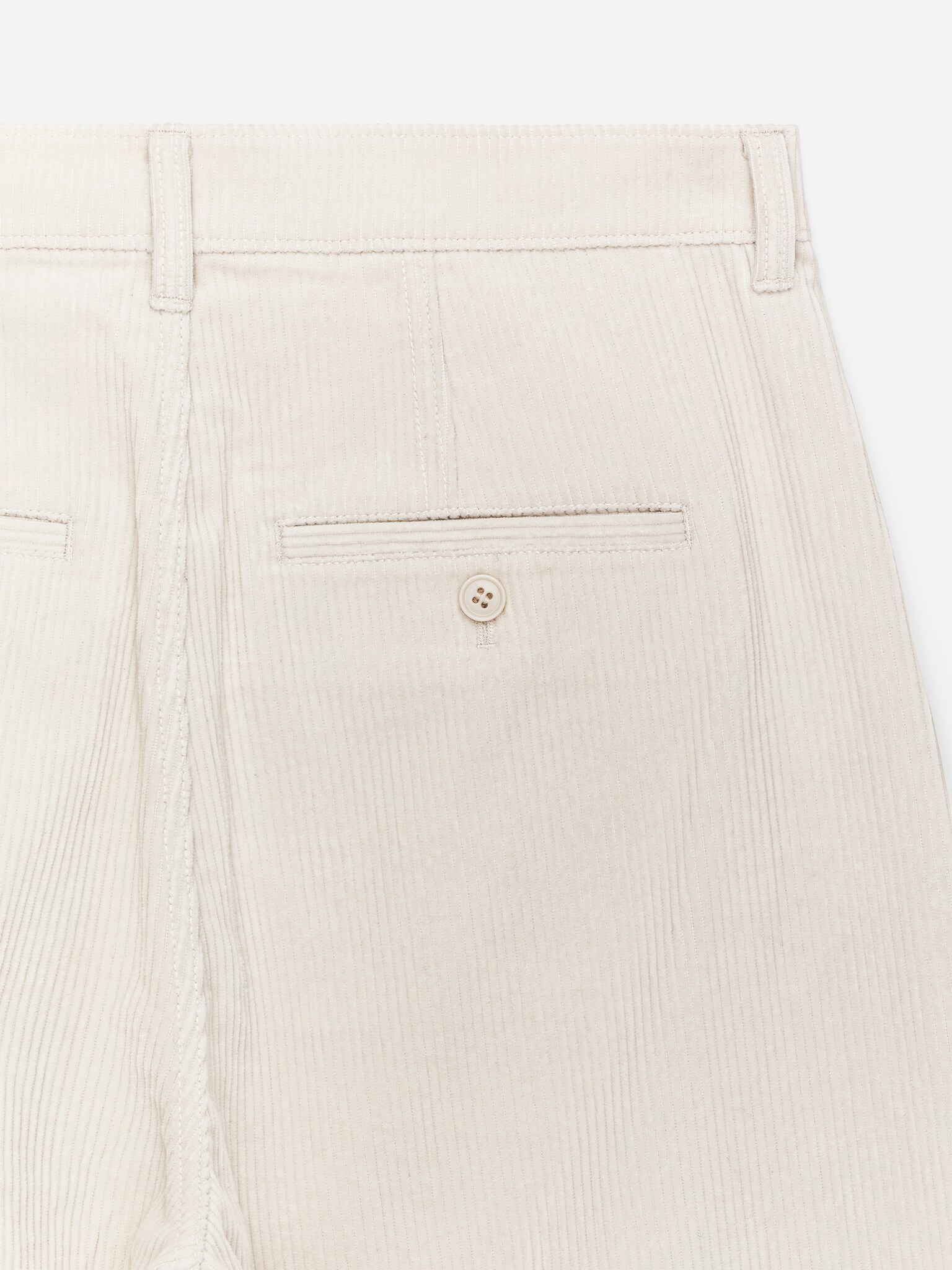 Barrel-Leg Corduroy Trousers - Light Beige/Dark Brown - 5