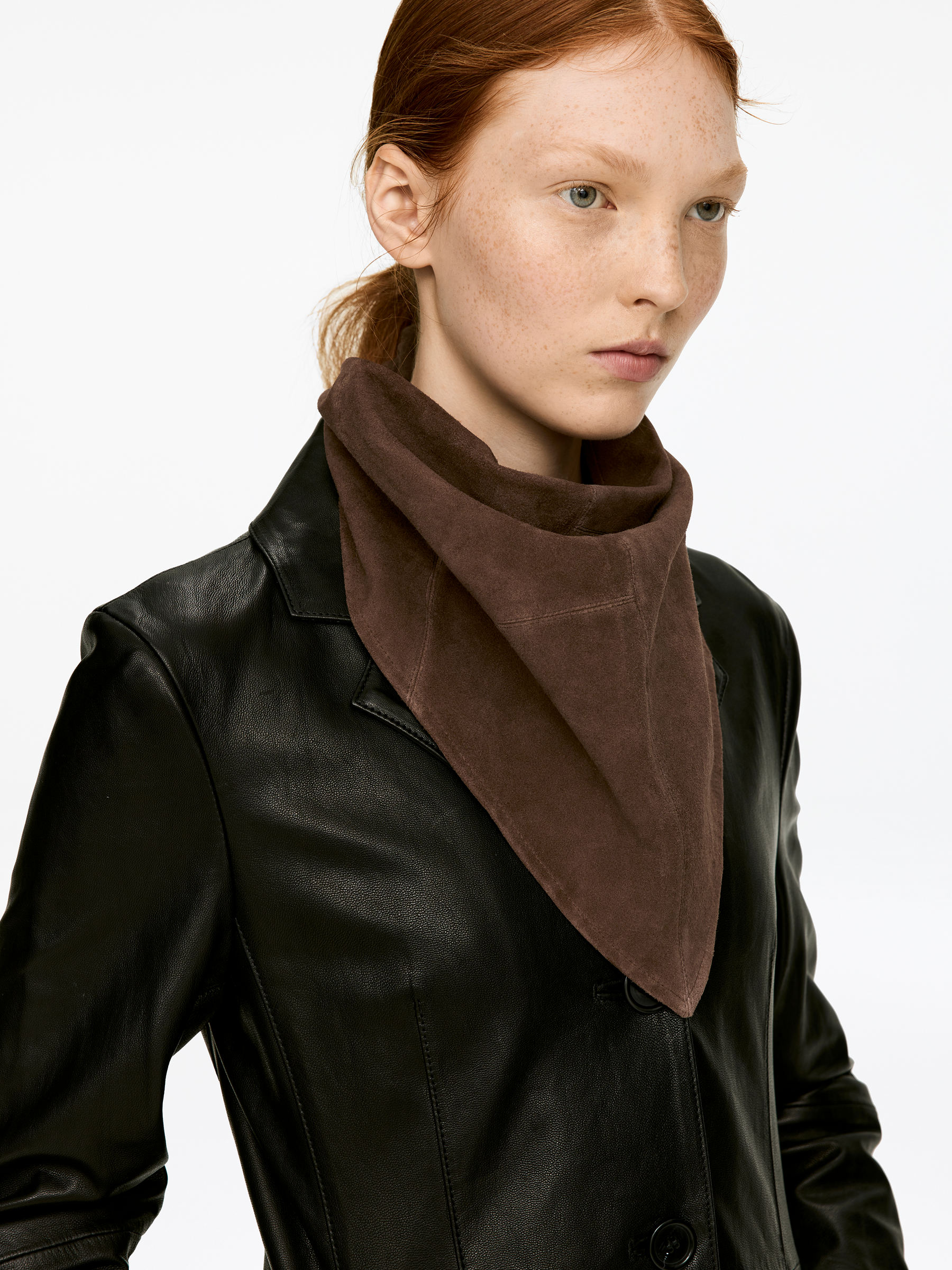 Veloursledertuch - Dunkelbraun - Damen - StillMedia/Lookbook - 4