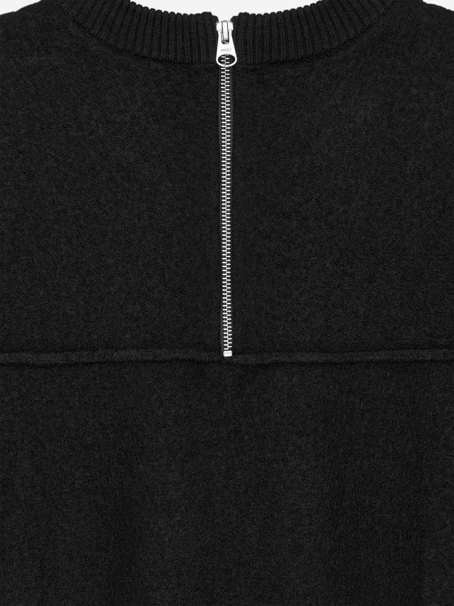 Robe courte en laine bouillie - Noir - 4