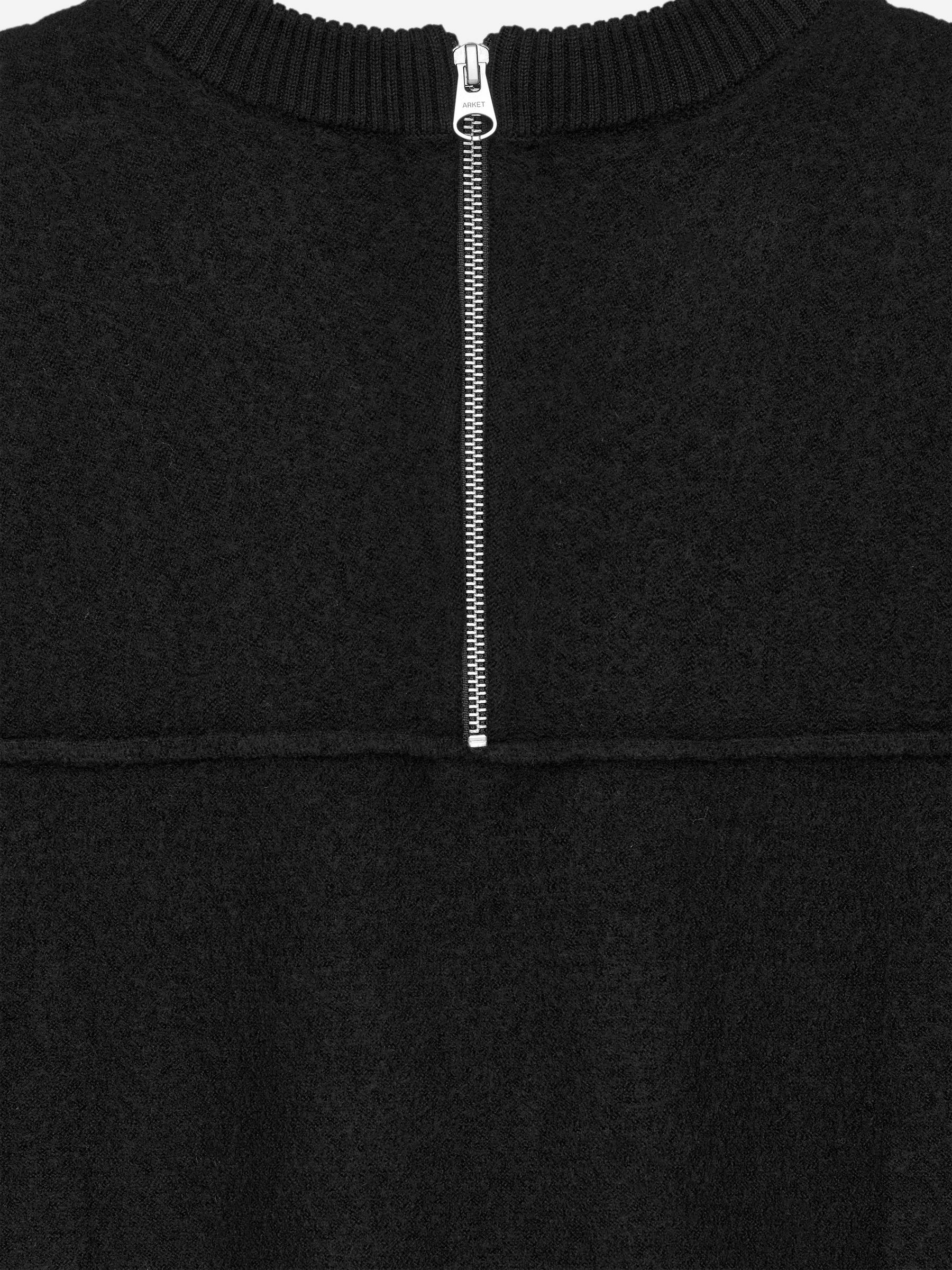 Boiled Wool Mini Dress - Black - Loose fit - Women - StillMedia/DescriptiveDetail - 1