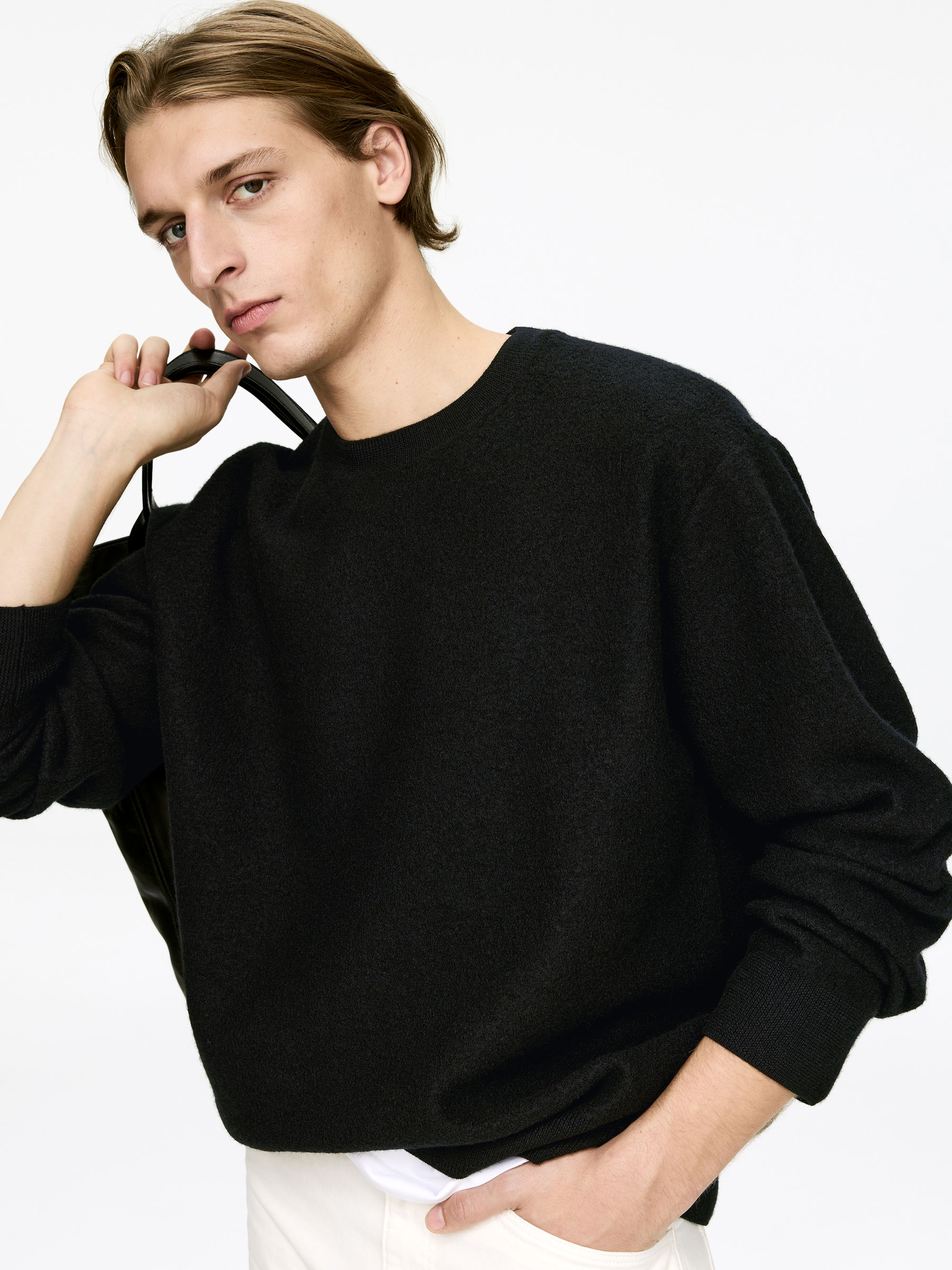 Boiled-Wool Jumper - Black - Regular fit - Men - StillMedia/Lookbook - 5