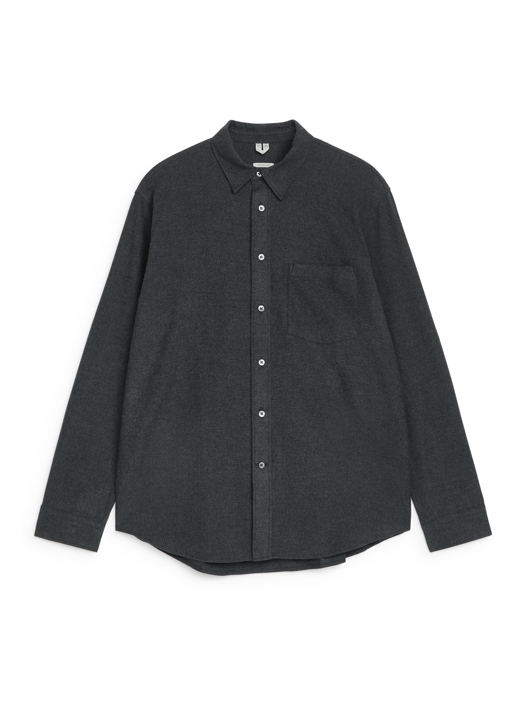 Visa större bild: Flanellskjorta - Mörkgråmelerad - HERR | H&M FI 1
