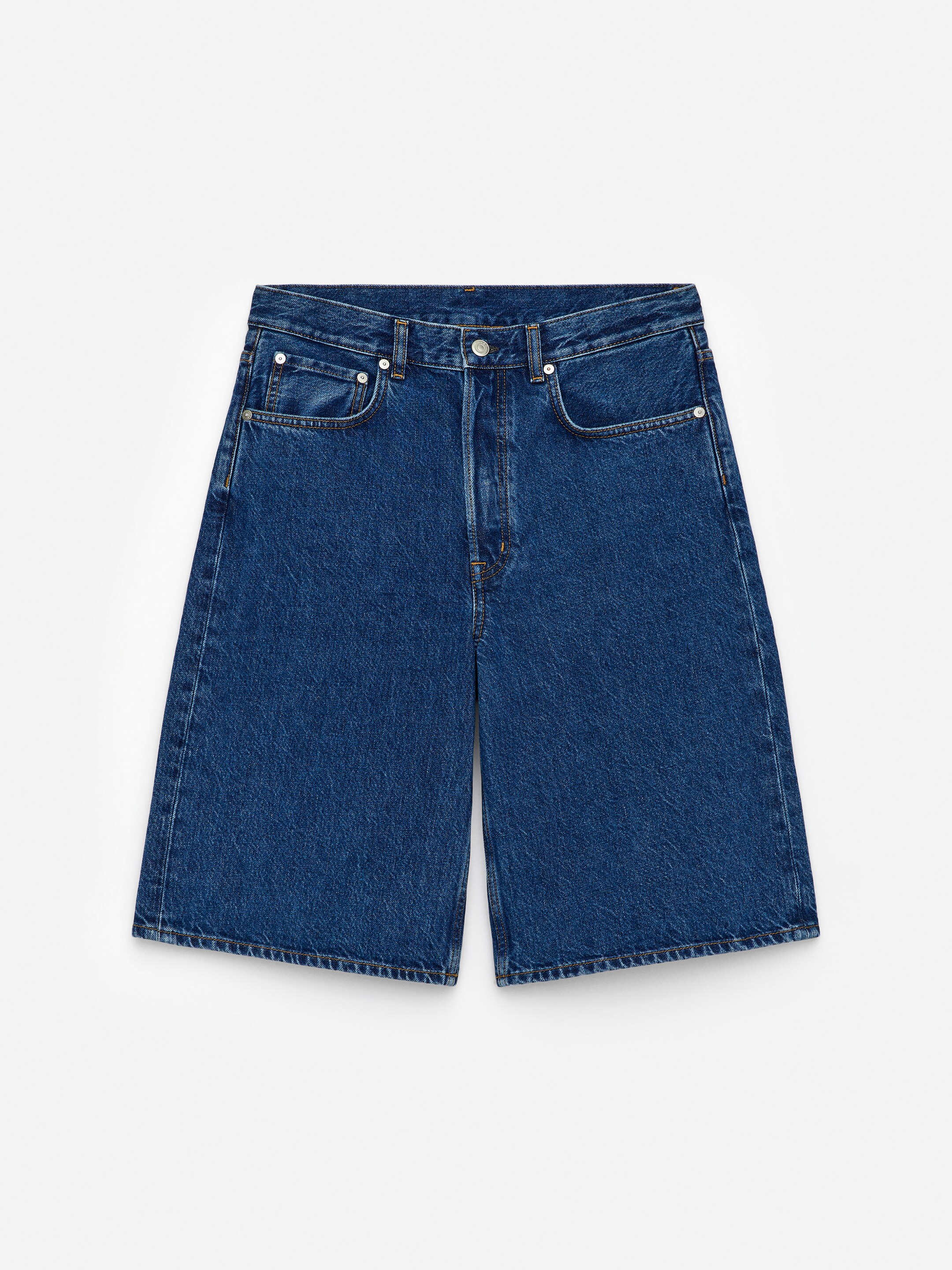 Ingrandisci l'immagine: Long Denim Shorts - Dark Blue - DONNA | H&M CH 5
