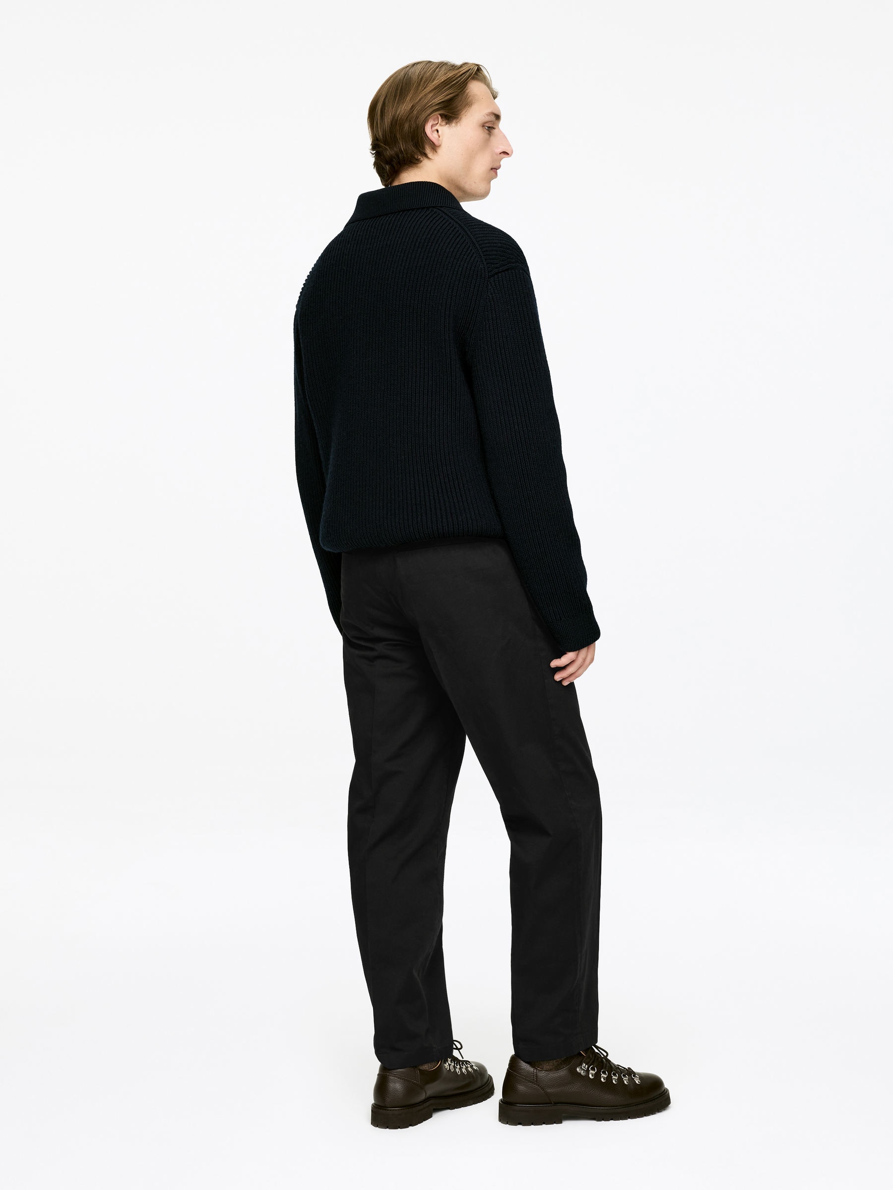 Loose Fit Cotton Trousers - Black - Loose fit - Men - StillMedia/Lookbook - 3
