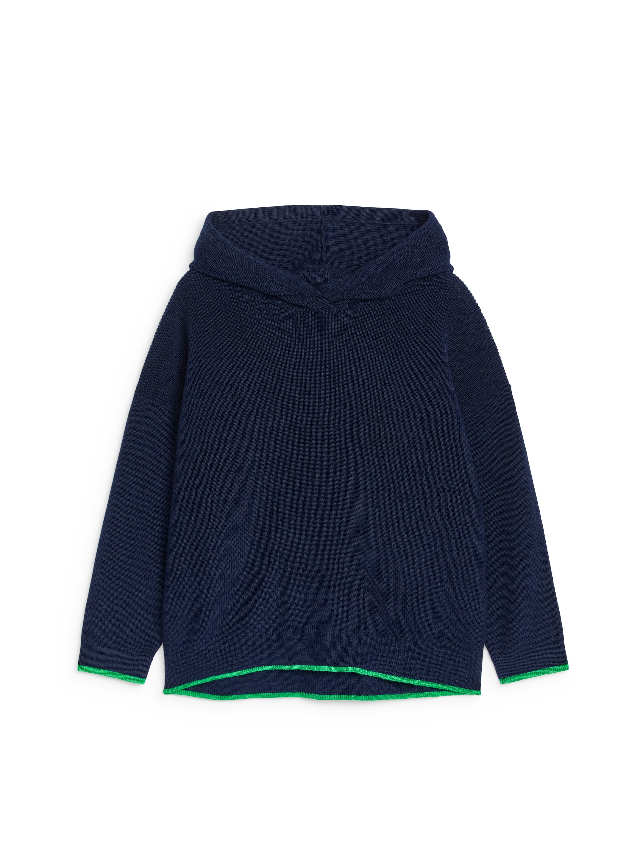 Contrast-Colour Knit Hoodie - Dark Blue - Relaxed fit - Children - StillMedia/DescriptiveStillLife - 3