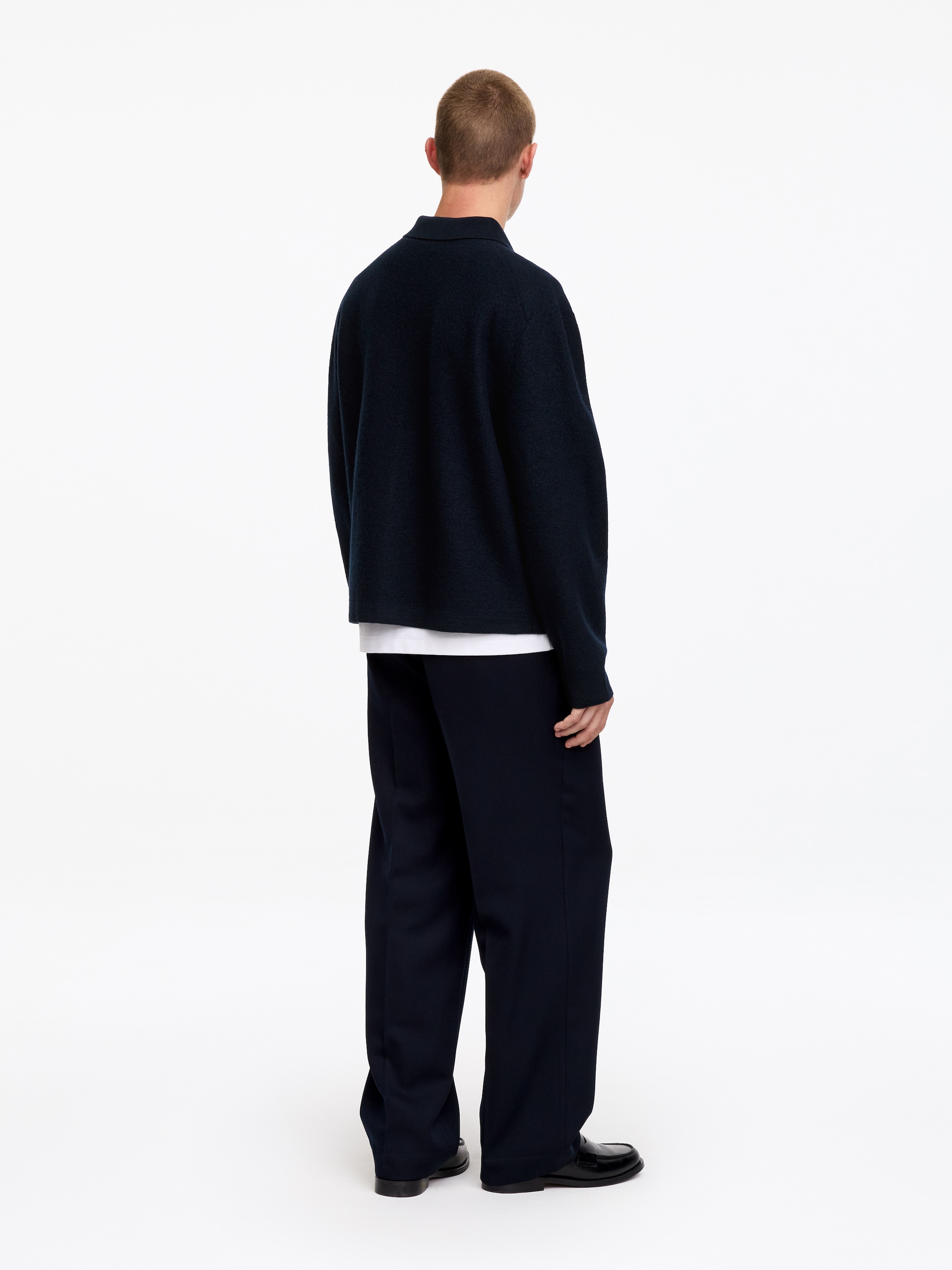 Cardigan in lana cotta - Blu scuro - Regular fit - Men - StillMedia/Lookbook - 9