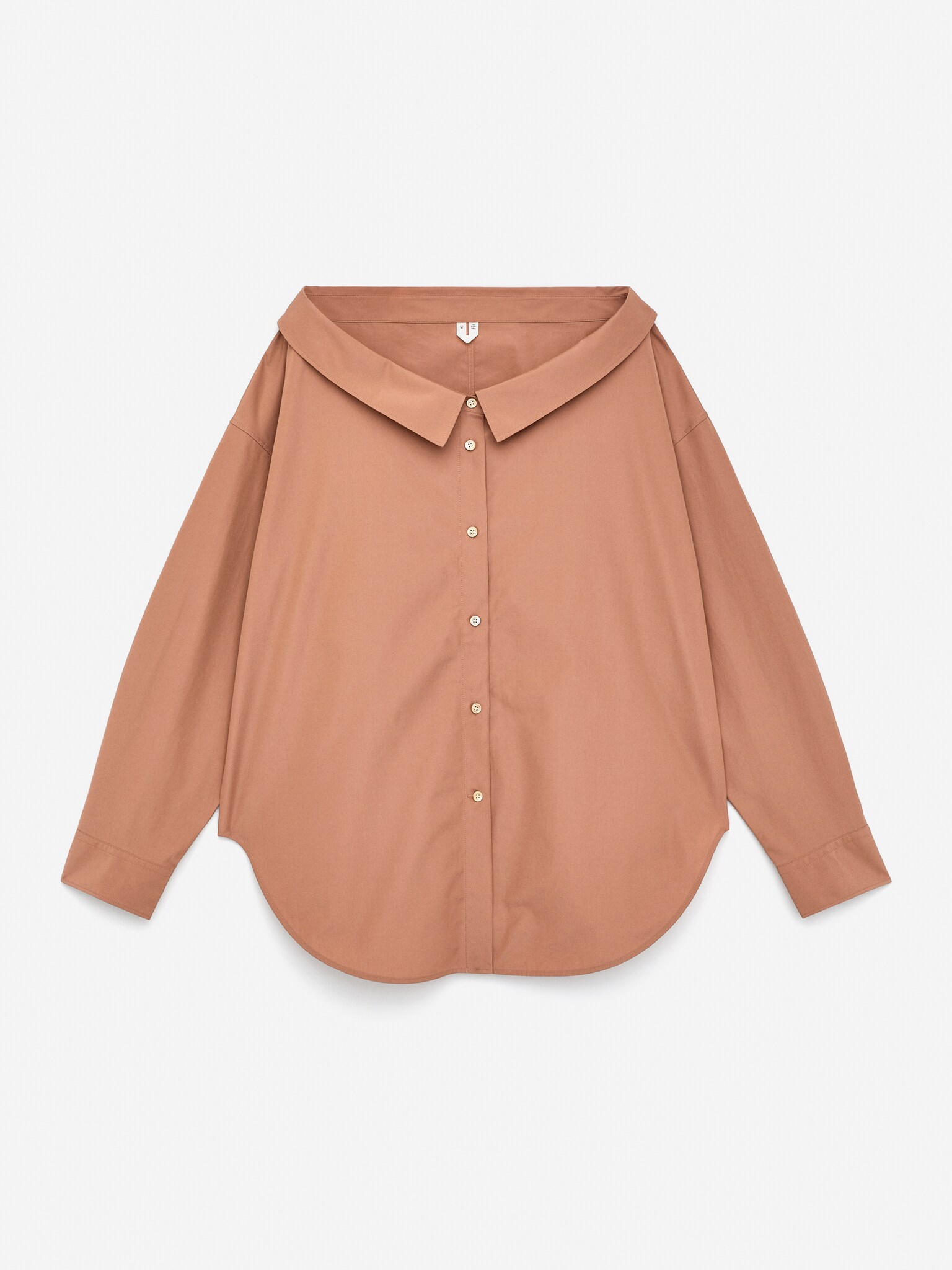 Bluse med åpen hals - Dusty rosa/Hvit - 2