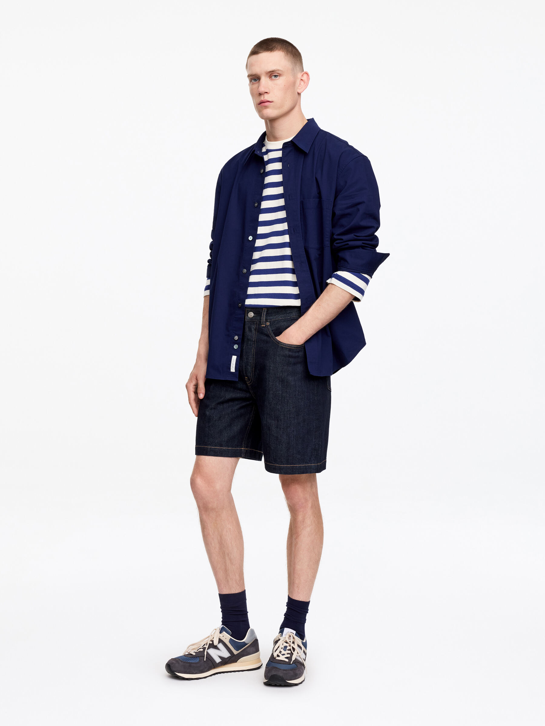 Pantalones cortos denim relaxed fit - Azul oscuro - Corte relajado - Men - StillMedia/Lookbook - 4