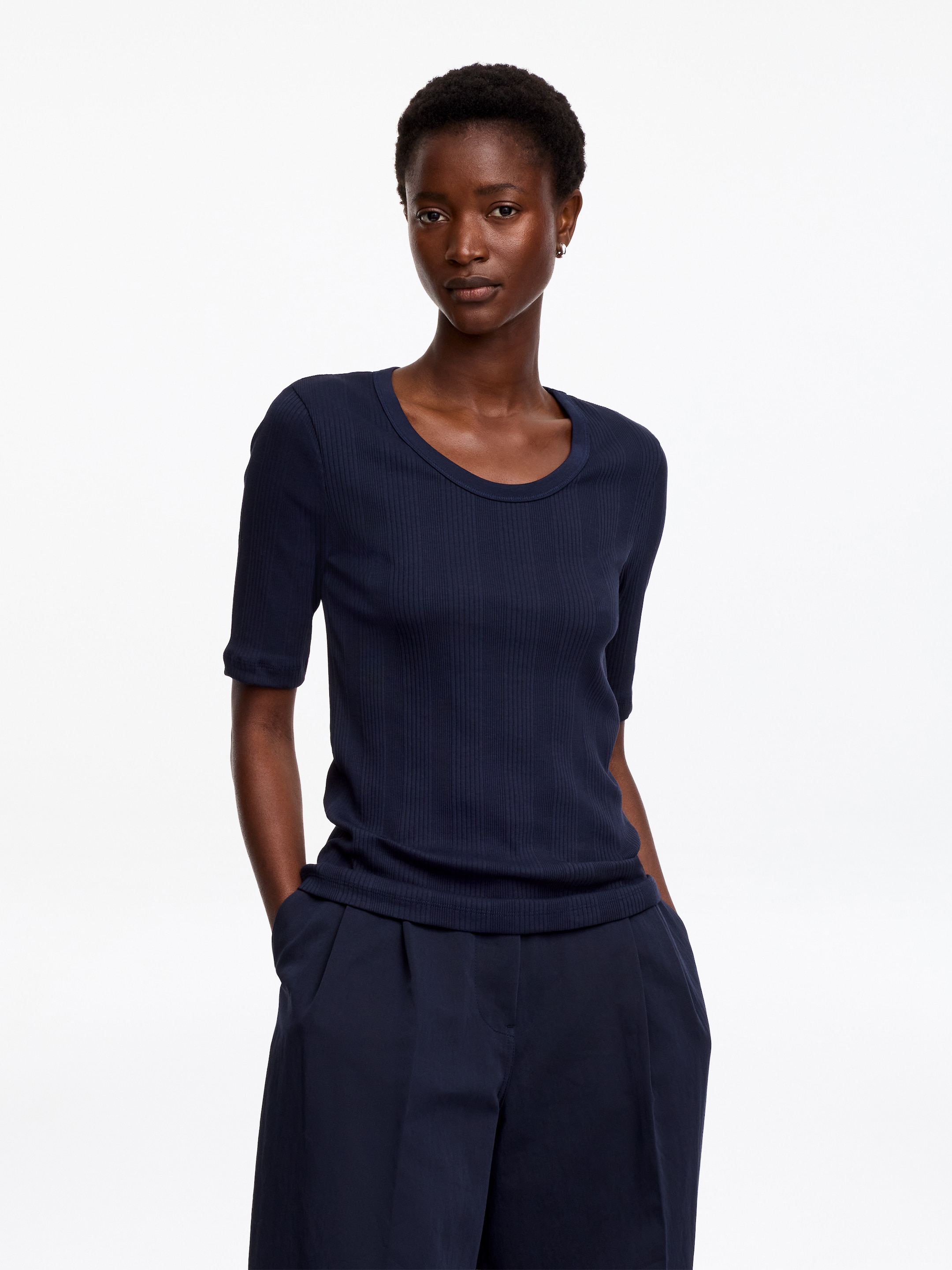 Rib T-shirt-Blue-19929