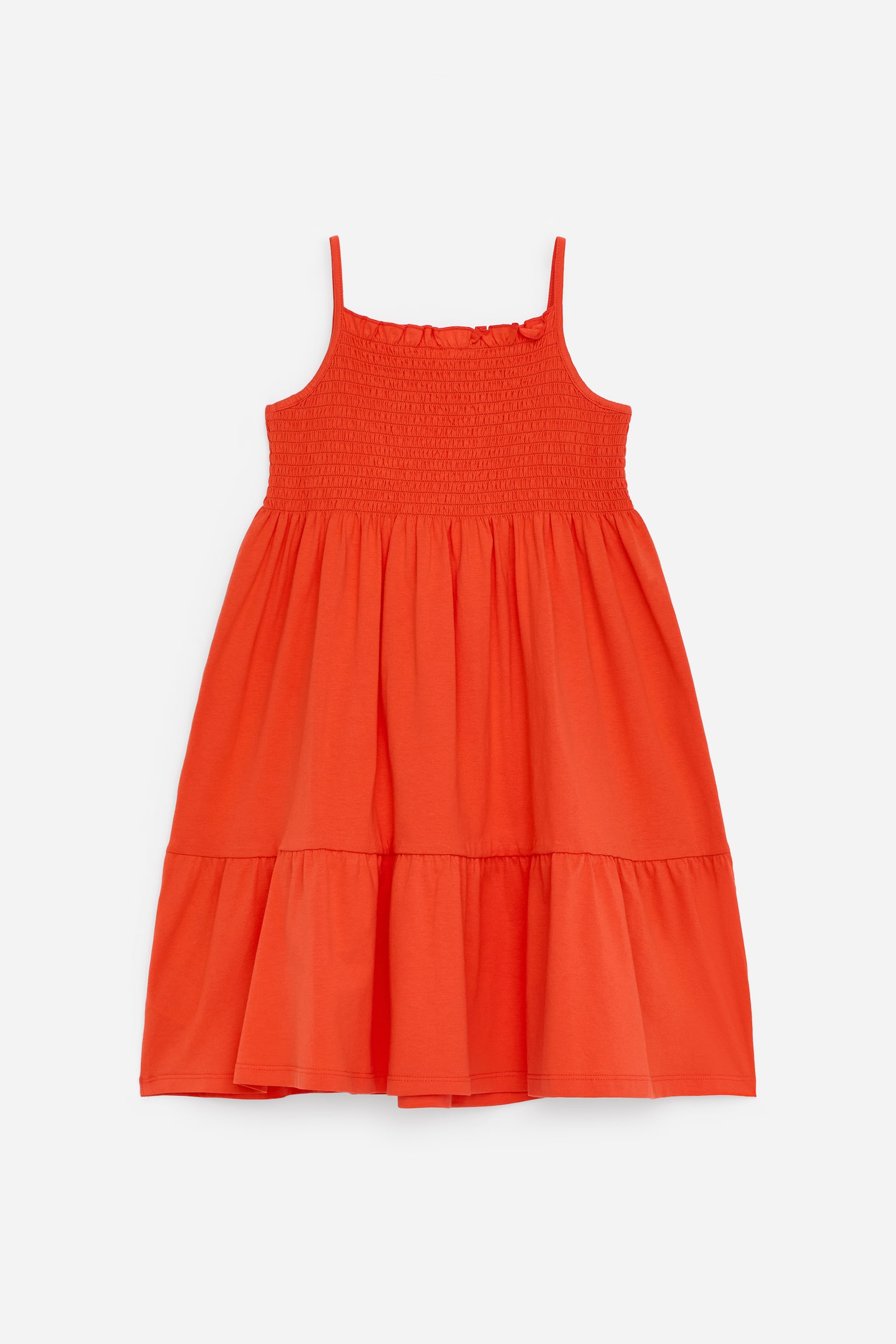 Jersey Smock Dress-Bright Red - 4