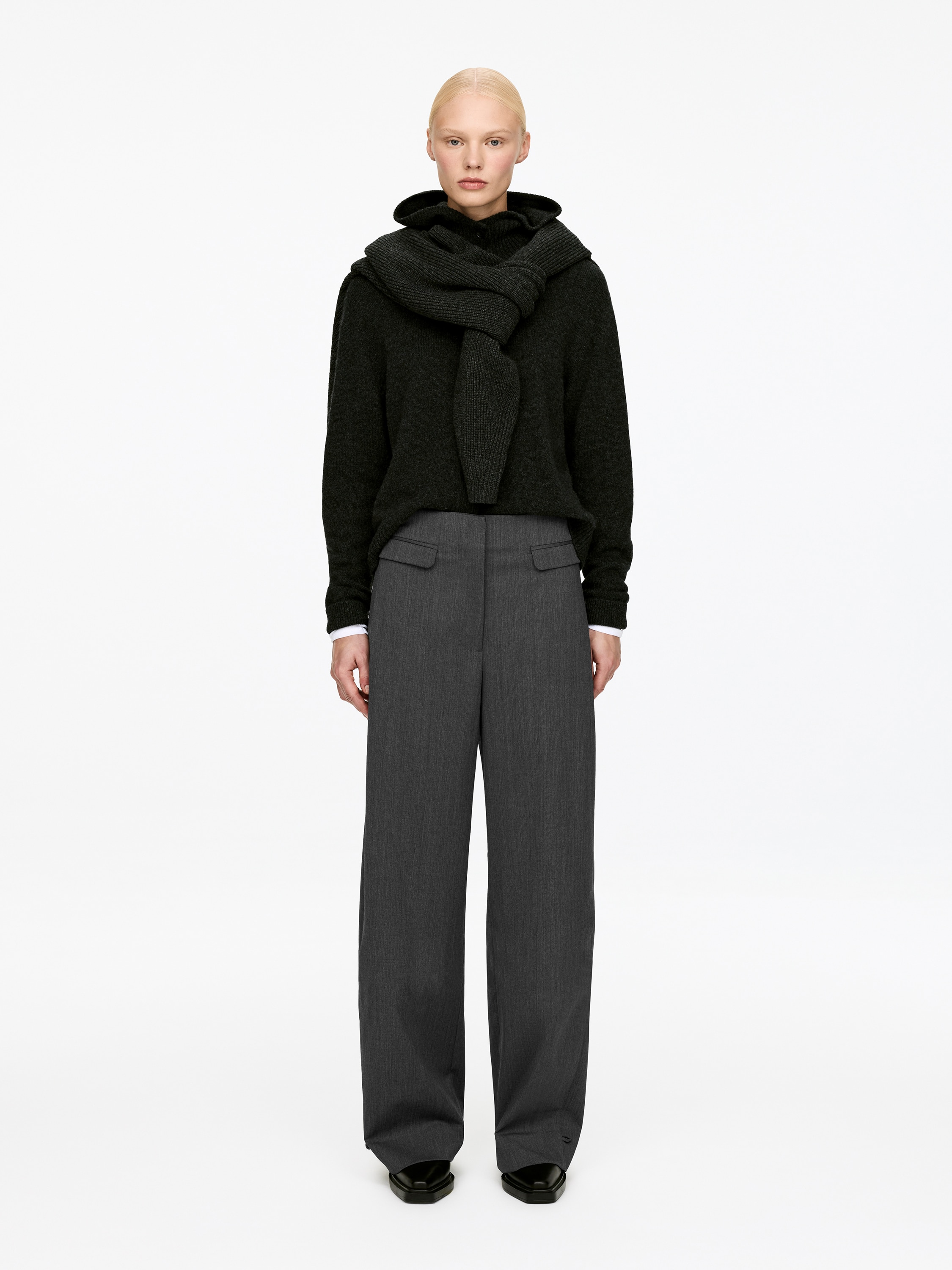 Elegante broek van een wolmix - grijs