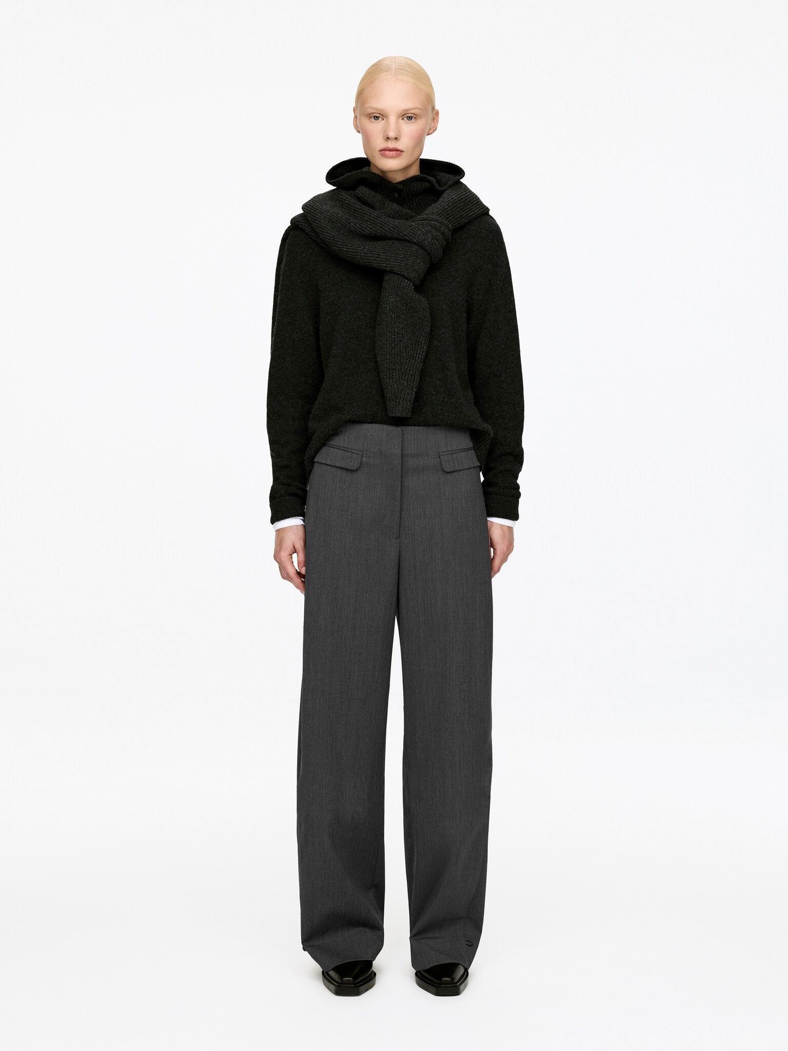 Pantalones sastre en mezcla de lana - Gris