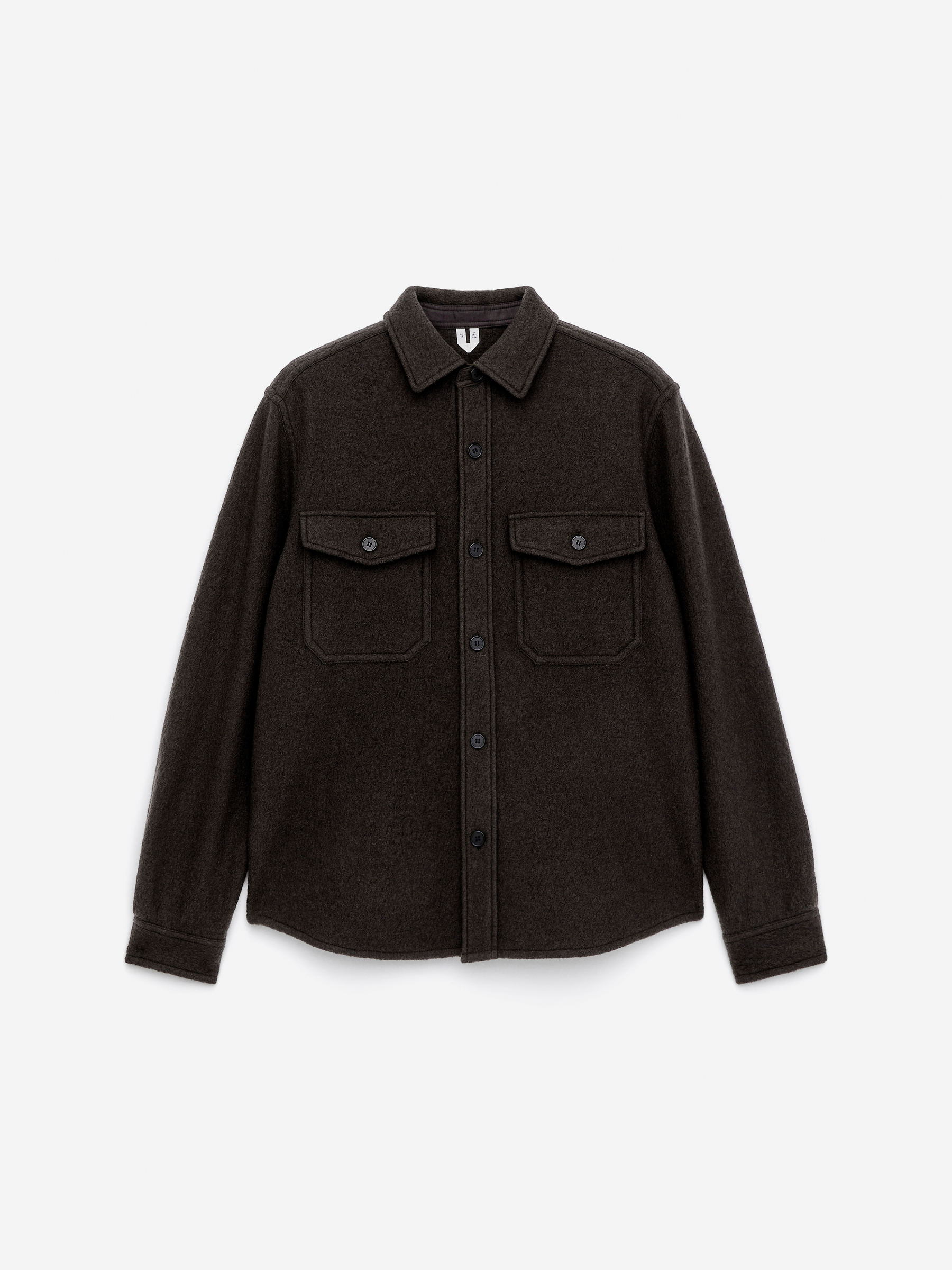 Bouclé Wool Overshirt-#3F3838-16934