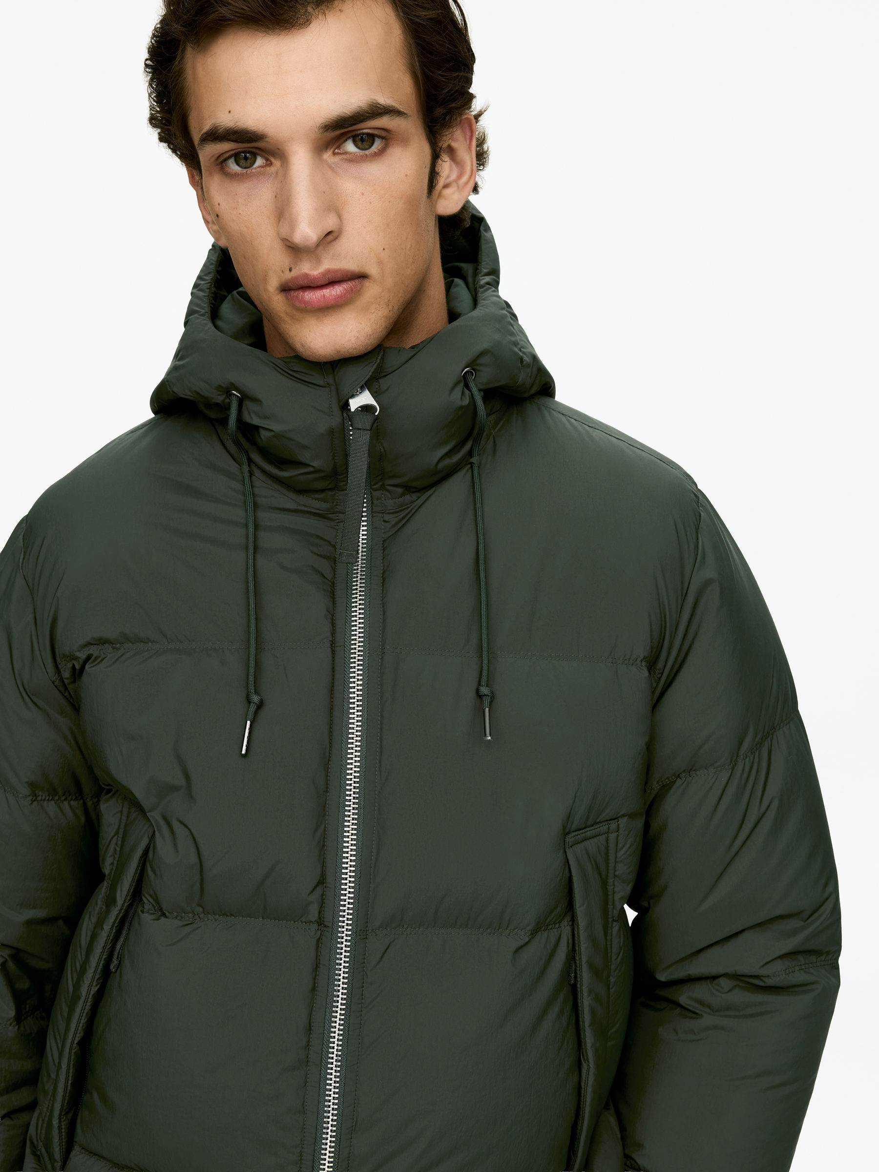Upcycled Down Puffer Jacket - Dark Green - Regular fit - Men - StillMedia/Lookbook - 11