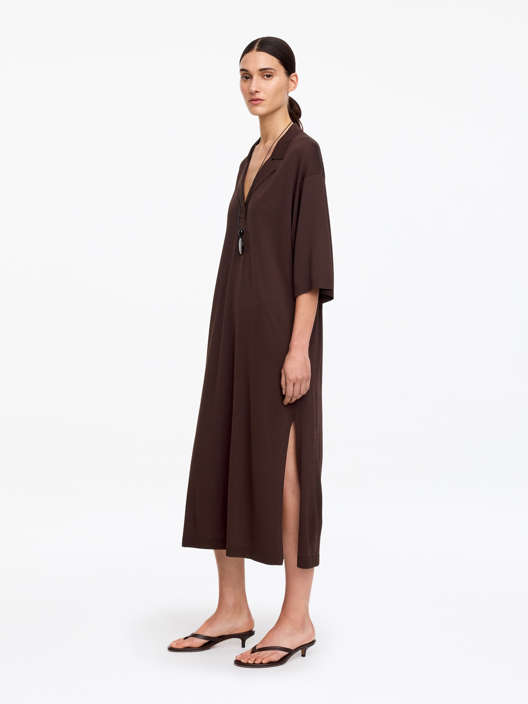 Robe décontractée en maille fine - Marron - Loose fit - Femme - StillMedia/Lookbook - 2