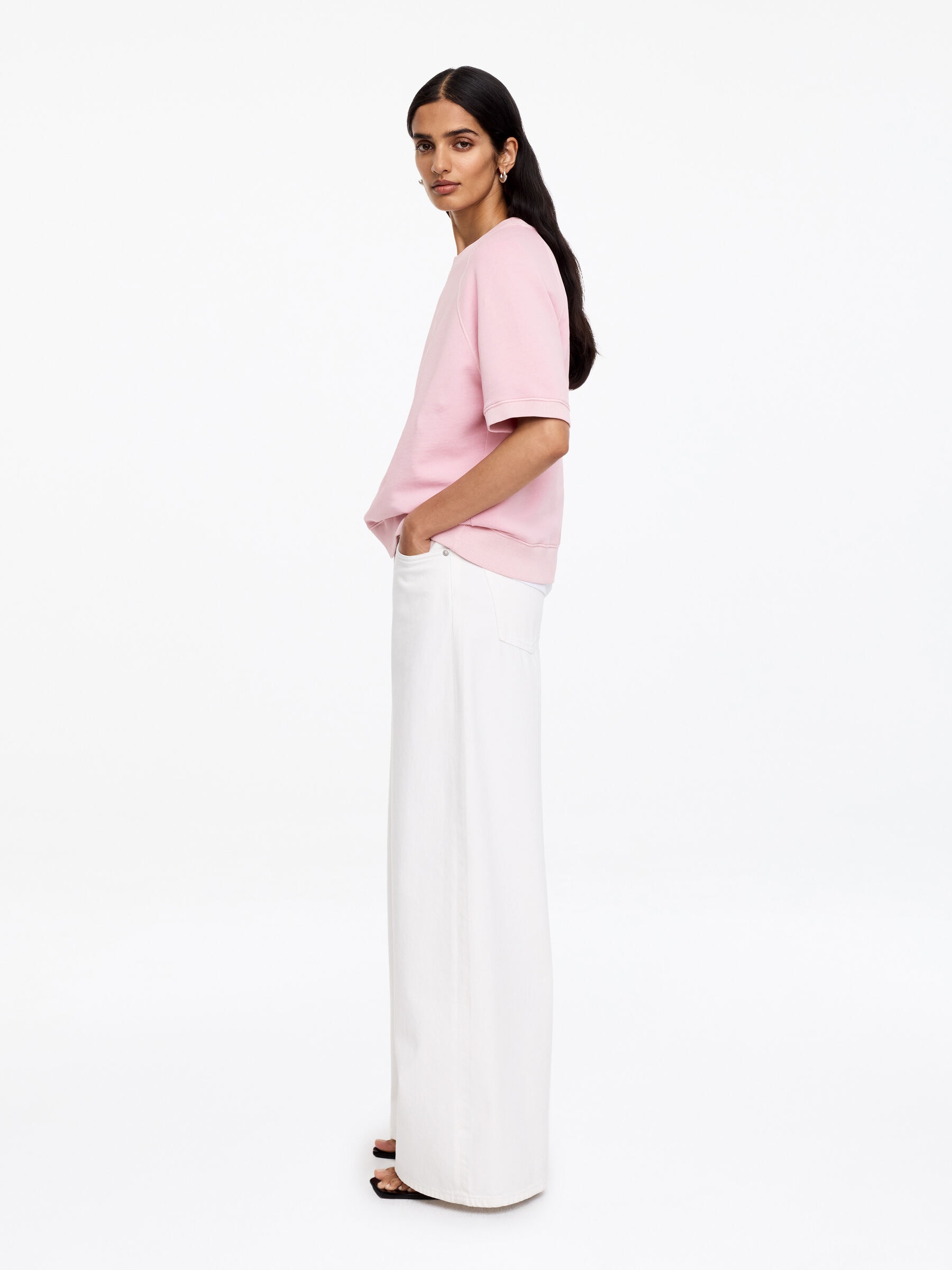 French Terry Sweatshirt - Pink - Regular fit - Women - StillMedia/Lookbook - 5