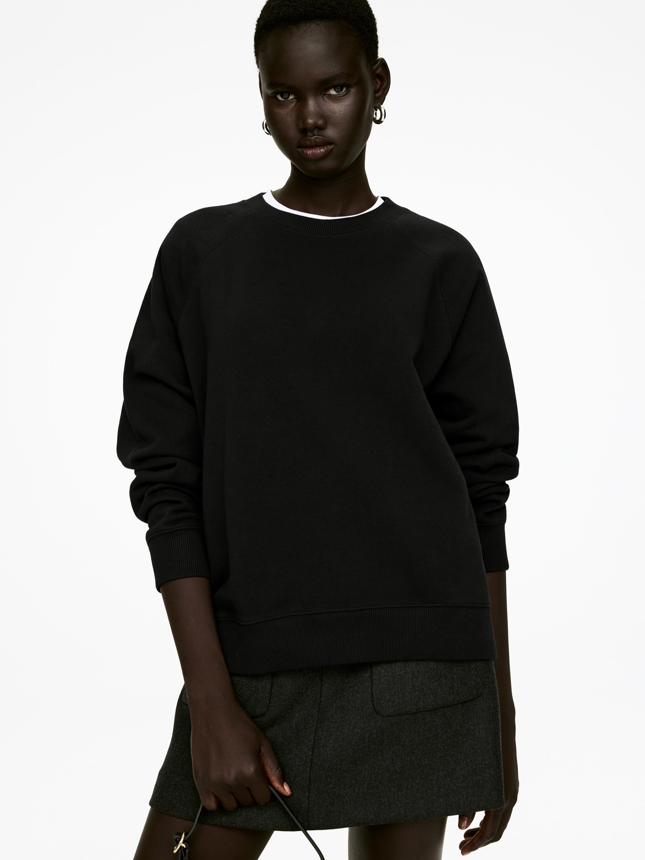 Terry Sweatshirt - Black - Regular fit - Women - StillMedia/Lookbook - 3